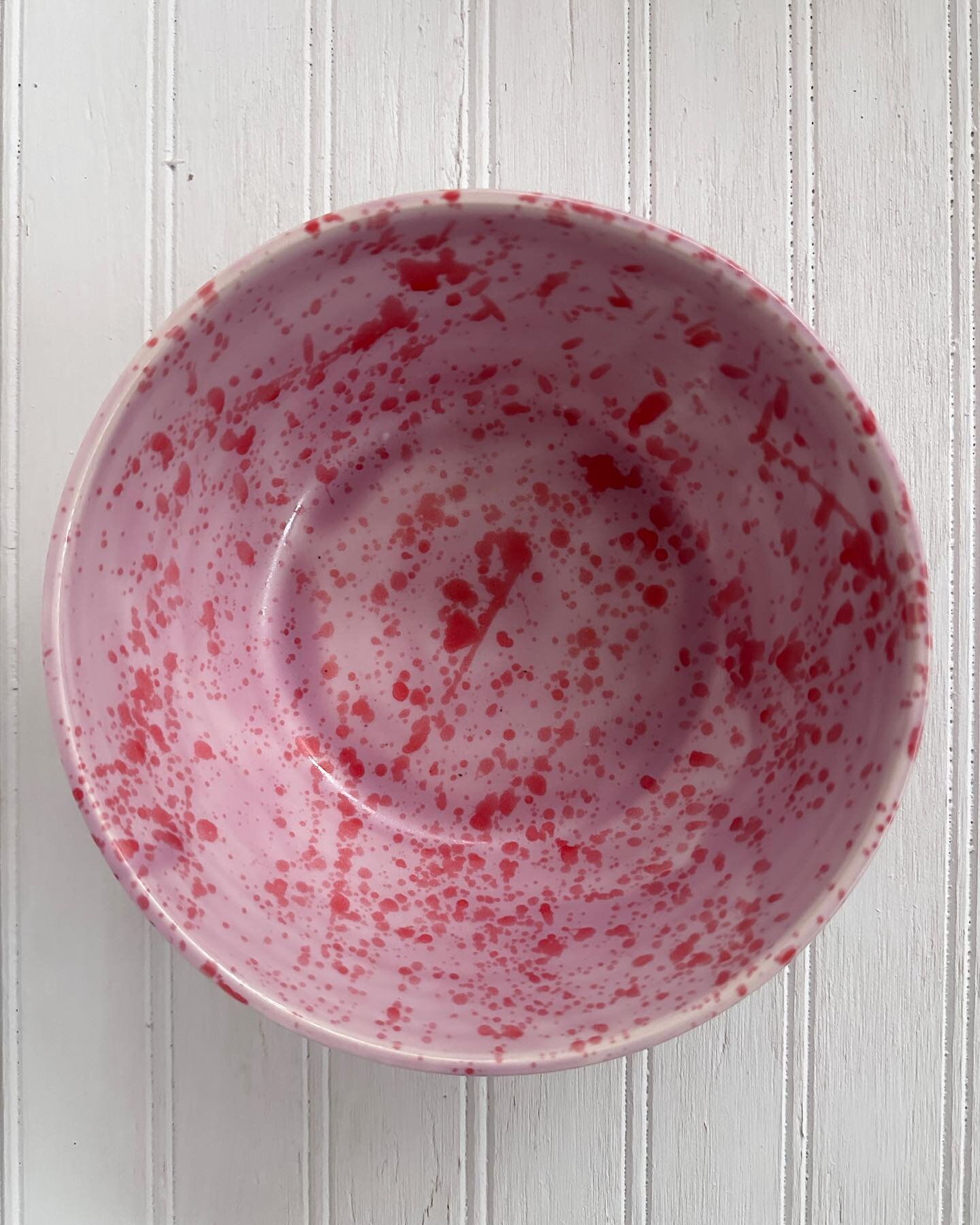 Lavender and Red Egg bowls. My new favorite color combo!