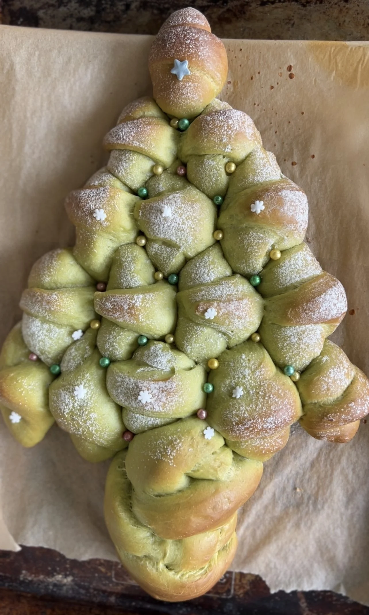 Matcha Milk Bread Christmas Tree