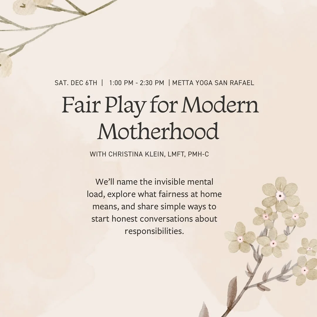 Honest conversations about the mental load moms are carrying are long overdue.

Join me on Saturday, Dec. 6th at Metta Yoga for a Fair Play&ndash;inspired workshop where we&rsquo;ll name the invisible load moms carry, rethink what fairness at home ca