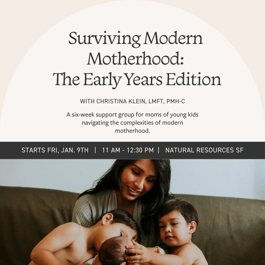 Back in 2026 ✨
Surviving Modern Motherhood: The Early Years Edition

Starts Friday, January 9
11:00 AM - 12:30 PM
Natural Resources SF

🔗 Link in bio to sign up