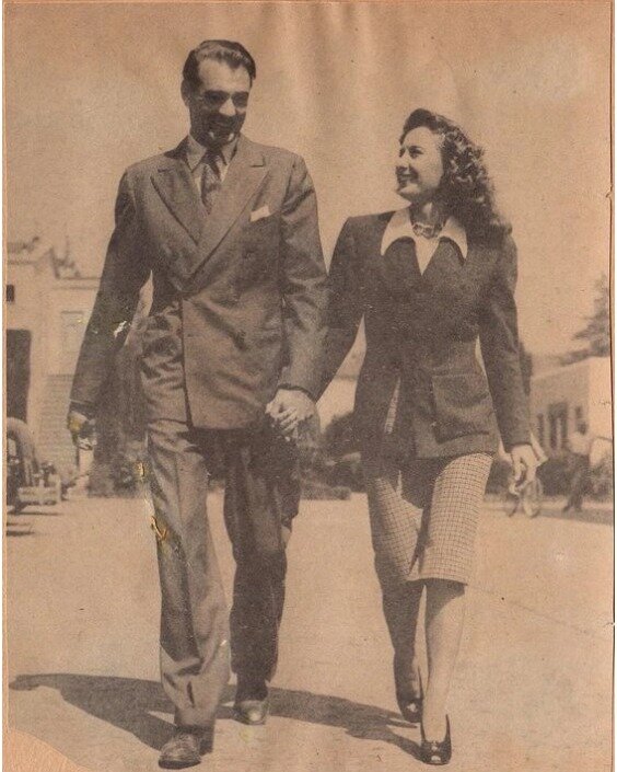 Gary Cooper &amp; Barbara Stanwyck - photo apparently scanned from a vintage movie scrapbook at a flea market. Love the images you guys have resurfaced!