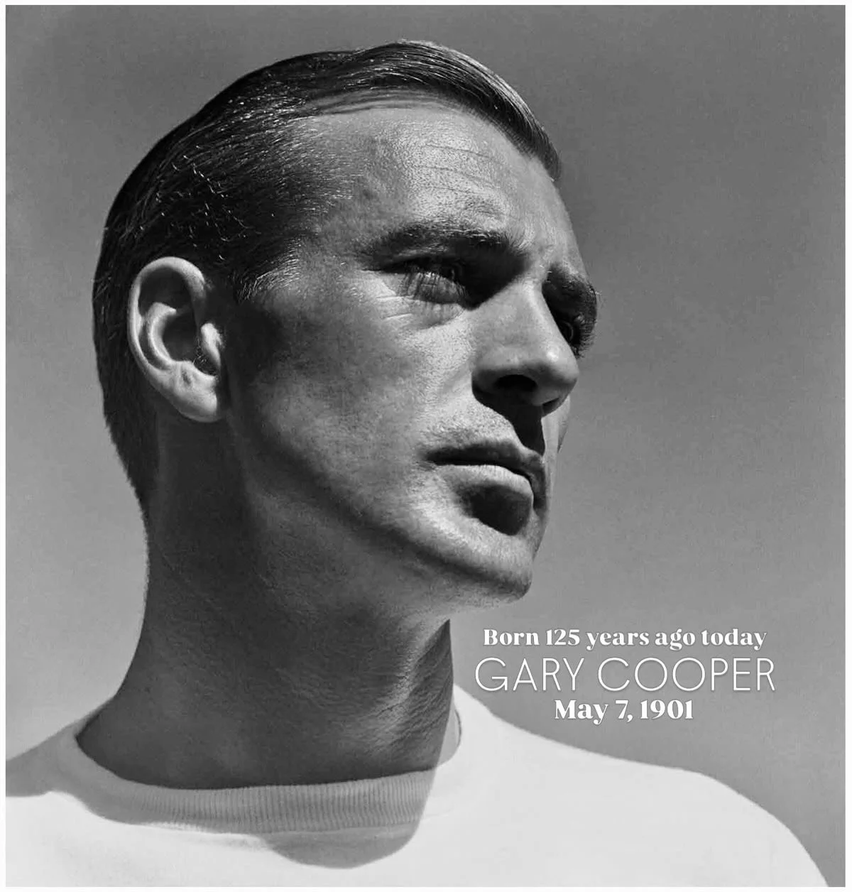 There are certain figures in film history who never truly fade with time. Gary Cooper is one of them.

Today marks 125 years since the birth of the legendary actor whose understated style and natural presence helped shape the golden age of Hollywood.