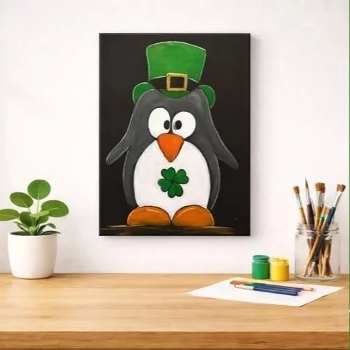 Shamrock Penguin - Kids' Paint!