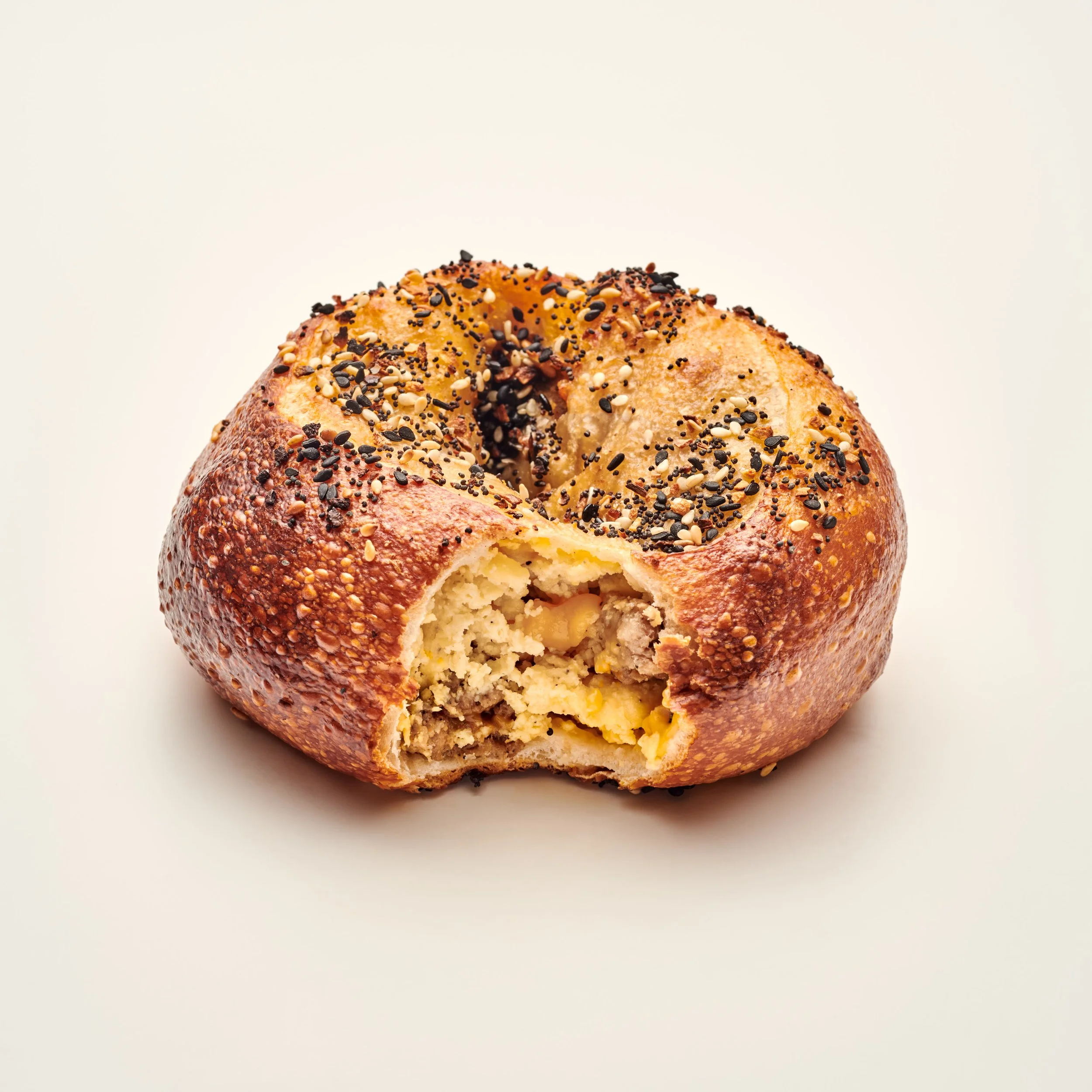 100% Vegan: Sausage, Egg & Cheese Stuffed Bagel