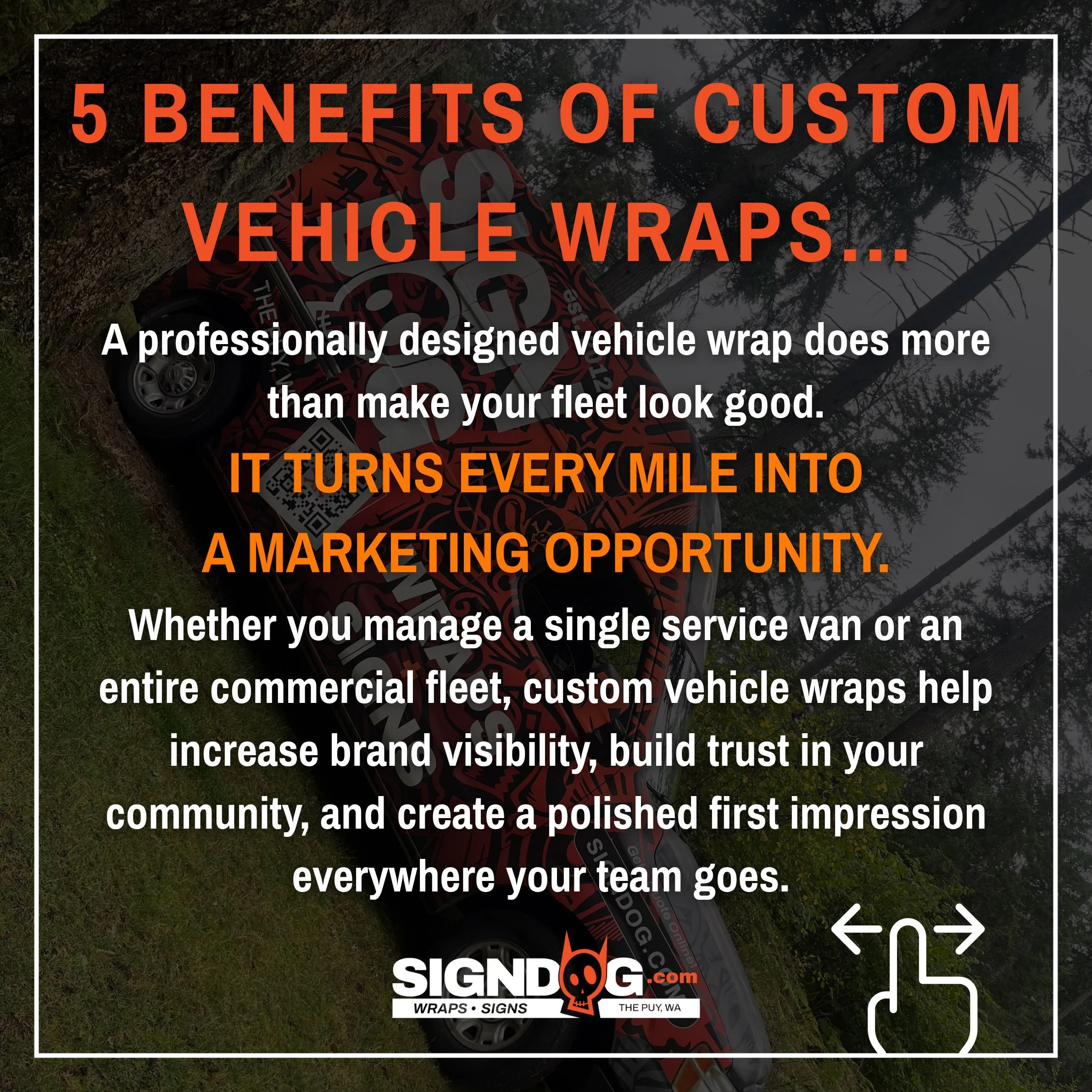 Your vehicle is more than a way to get from job to job. It&rsquo;s a moving billboard. 💪
-
Make every mile count with a custom/commercial wrap from SignDog!
-
#SignDog #VehicleWraps #FleetBranding #BrandAwareness #Puyallup