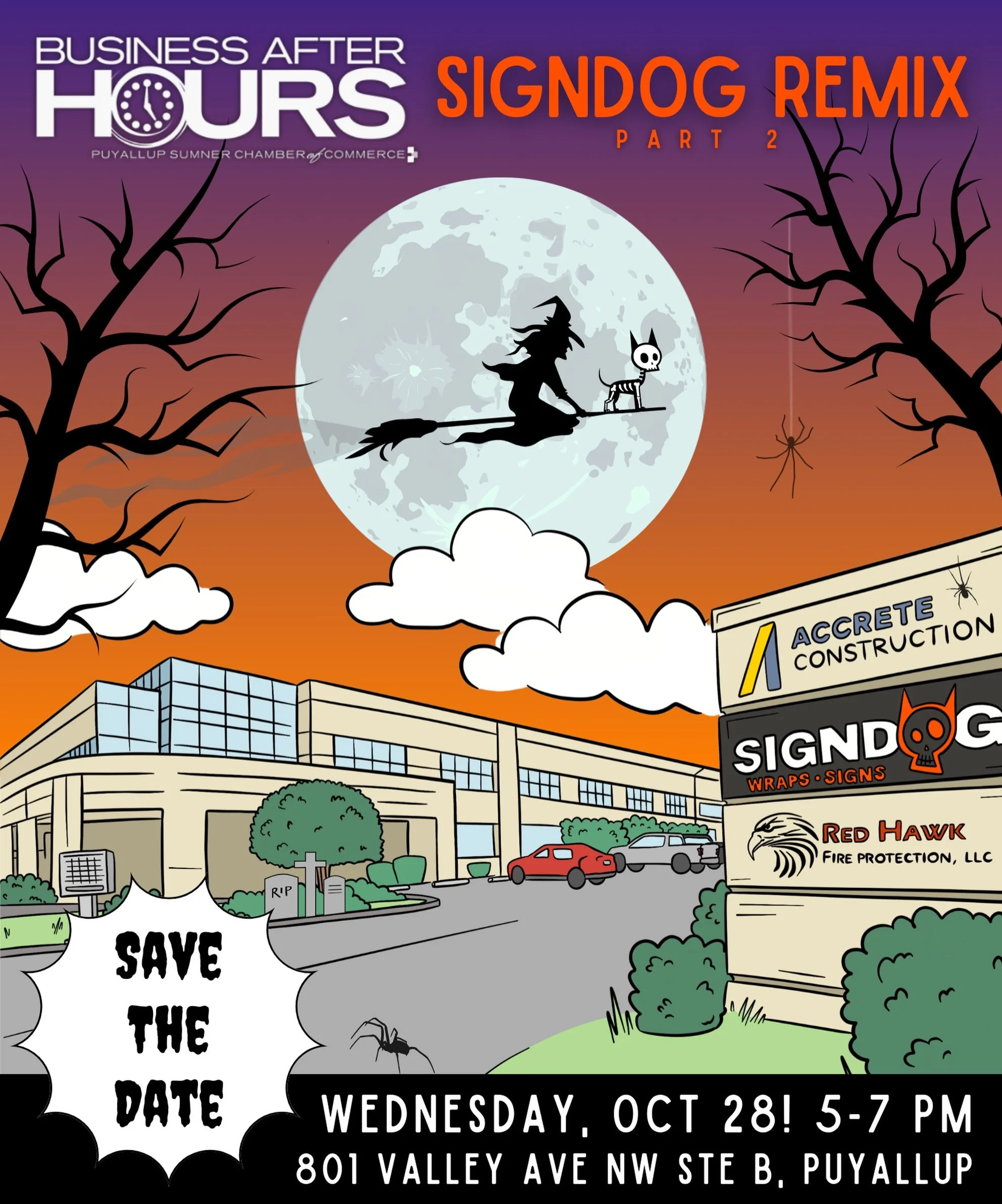SAVE THE DATE: Business After Hours SignDog Remix is coming up next month! 🎃👻 You&rsquo;re invited to join us for a Halloween-themed evening filled with great conversations, new connections, appetizers, beverages, and a chance to tour our shop and 