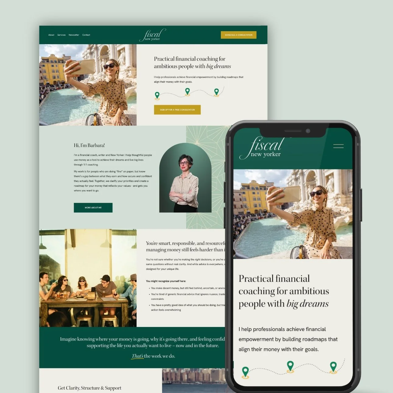 Portfolio cover image for Fiscal New Yorker web design project