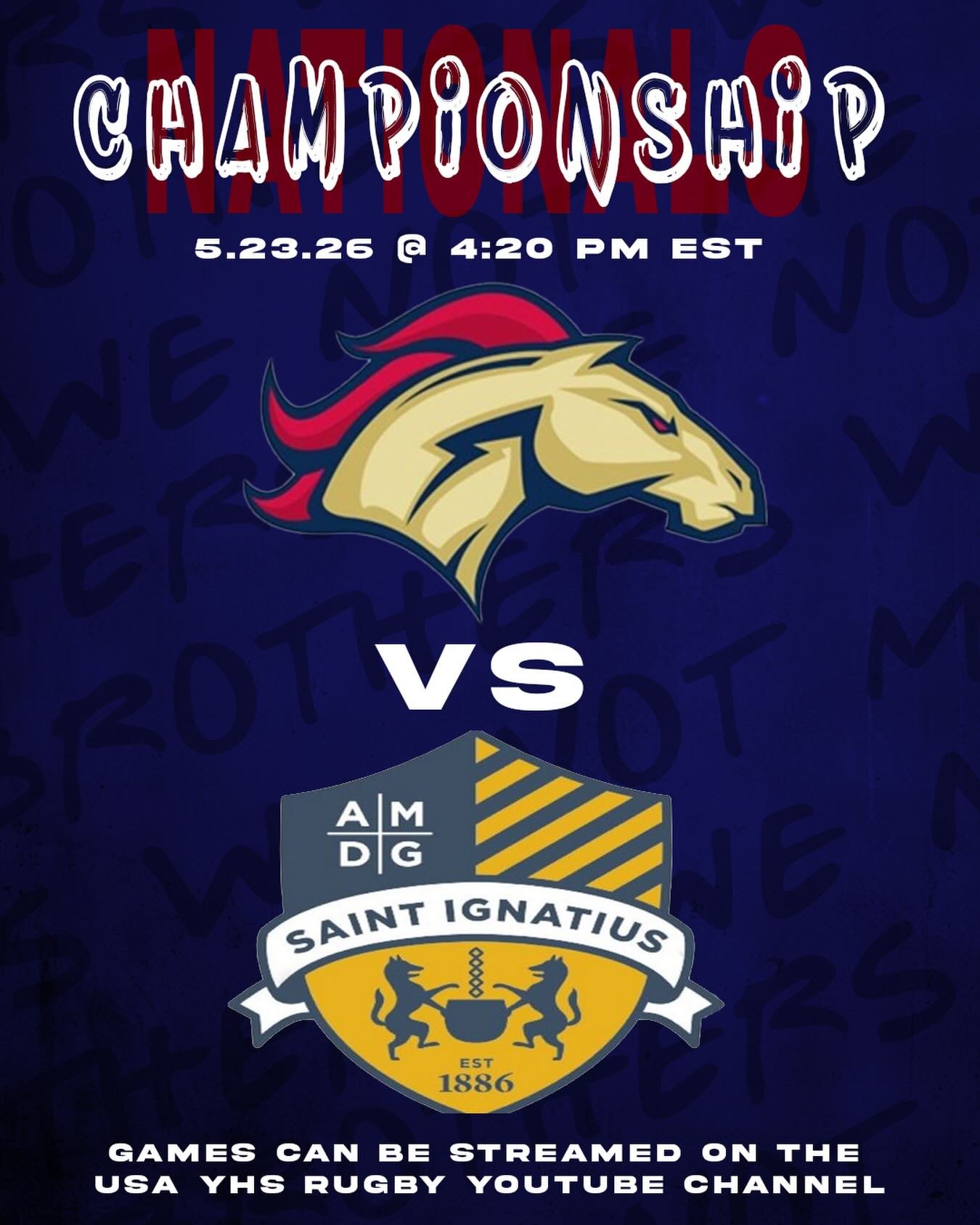 All comes down to this.

We face off against St. Ignatius today at 4:20 PM EST for the Boys School National Championship! Tune in for our final contest of the 2026 season. 🙌🏽