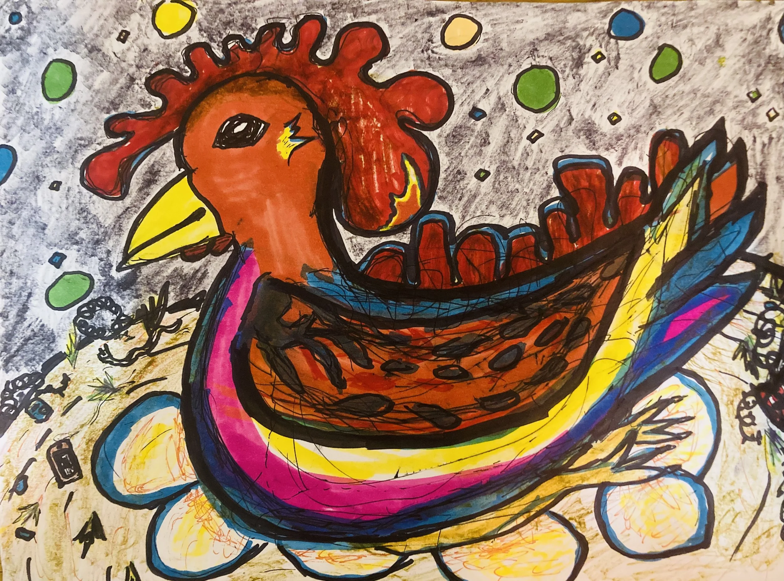 Chicken Dino Trash Future