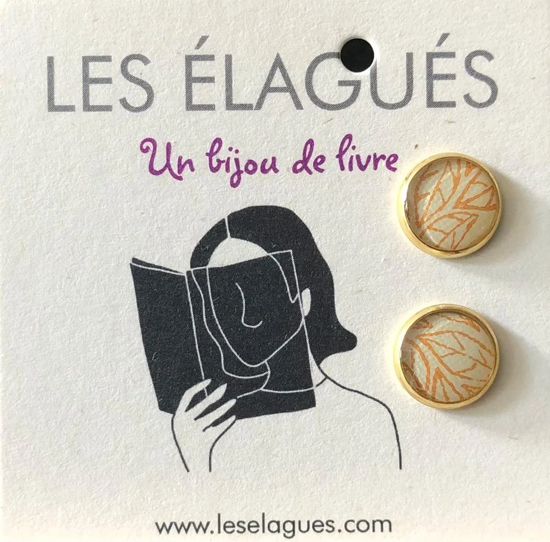 Boucles d'oreilles "feuille d'or" - puces