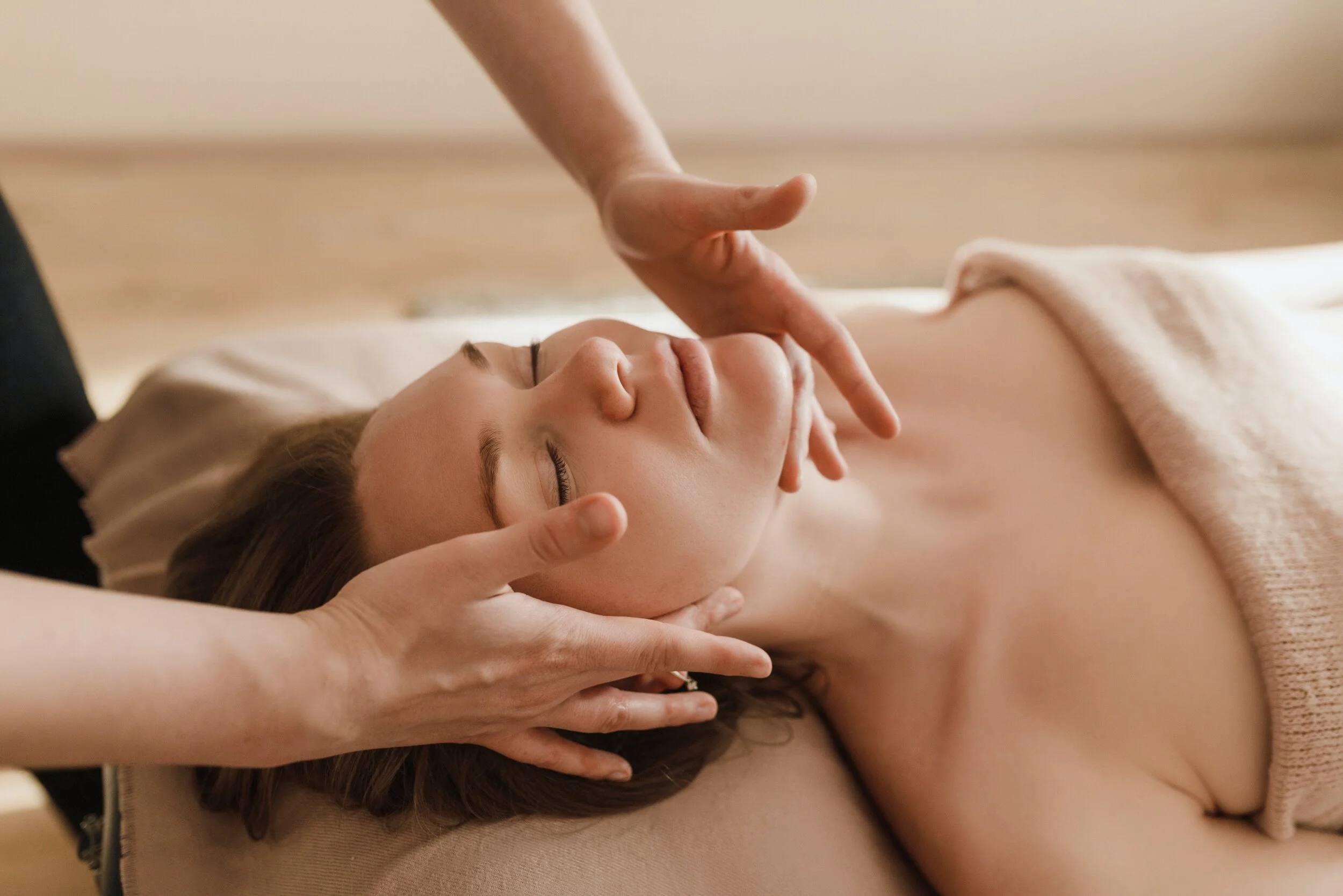 Clean, professional medical spa treatment room with neutral tones at Omaha Medical Massage in Omaha