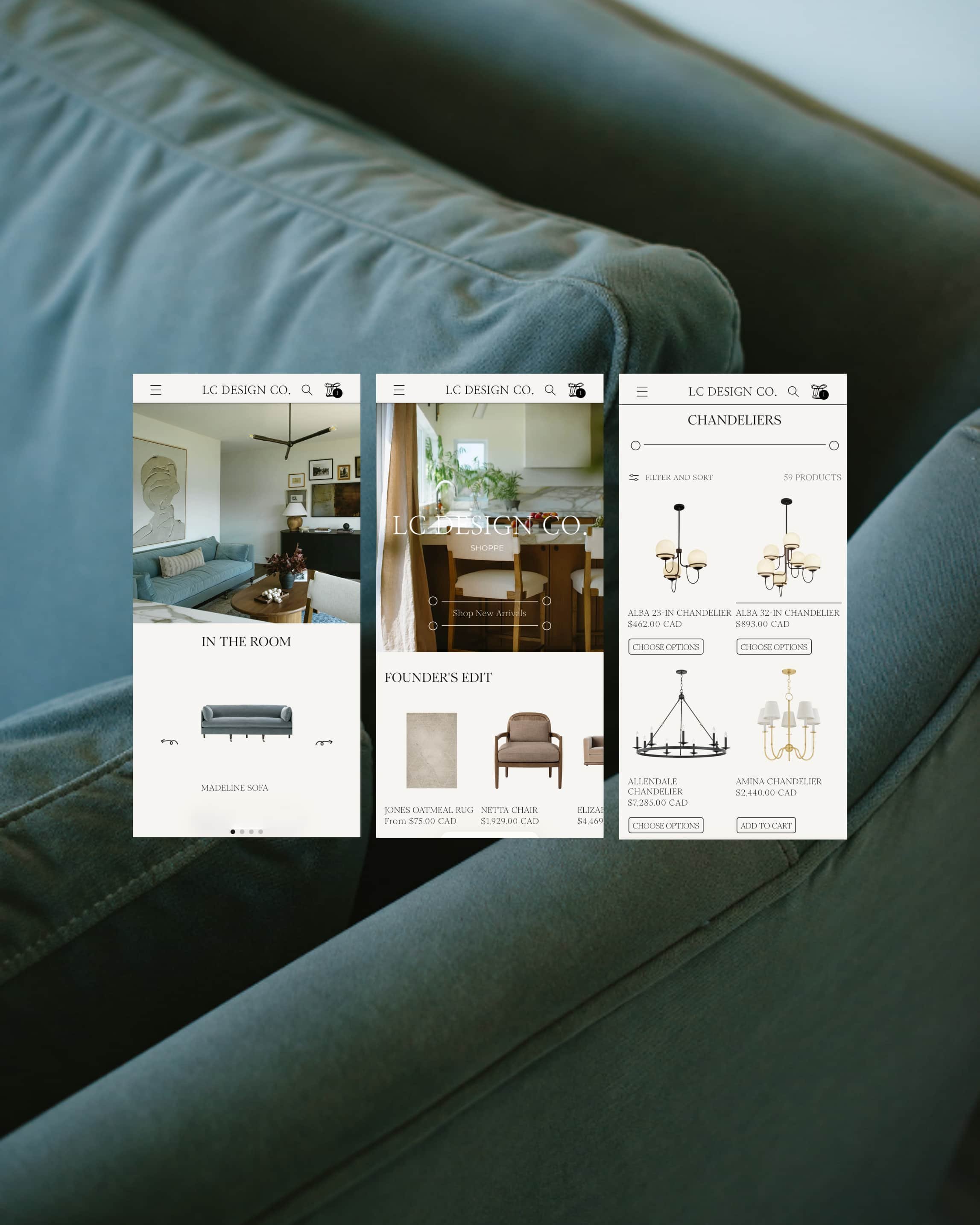 LC Design Co interior design brand and website design