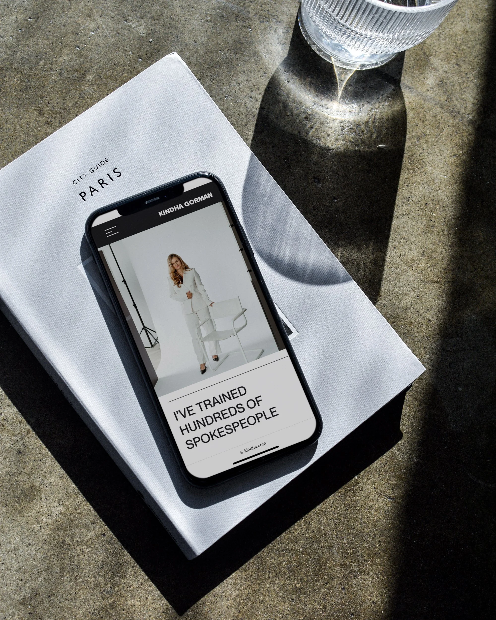 Responsive Squarespace website design for Kindha Gorman featuring her media training and communications services