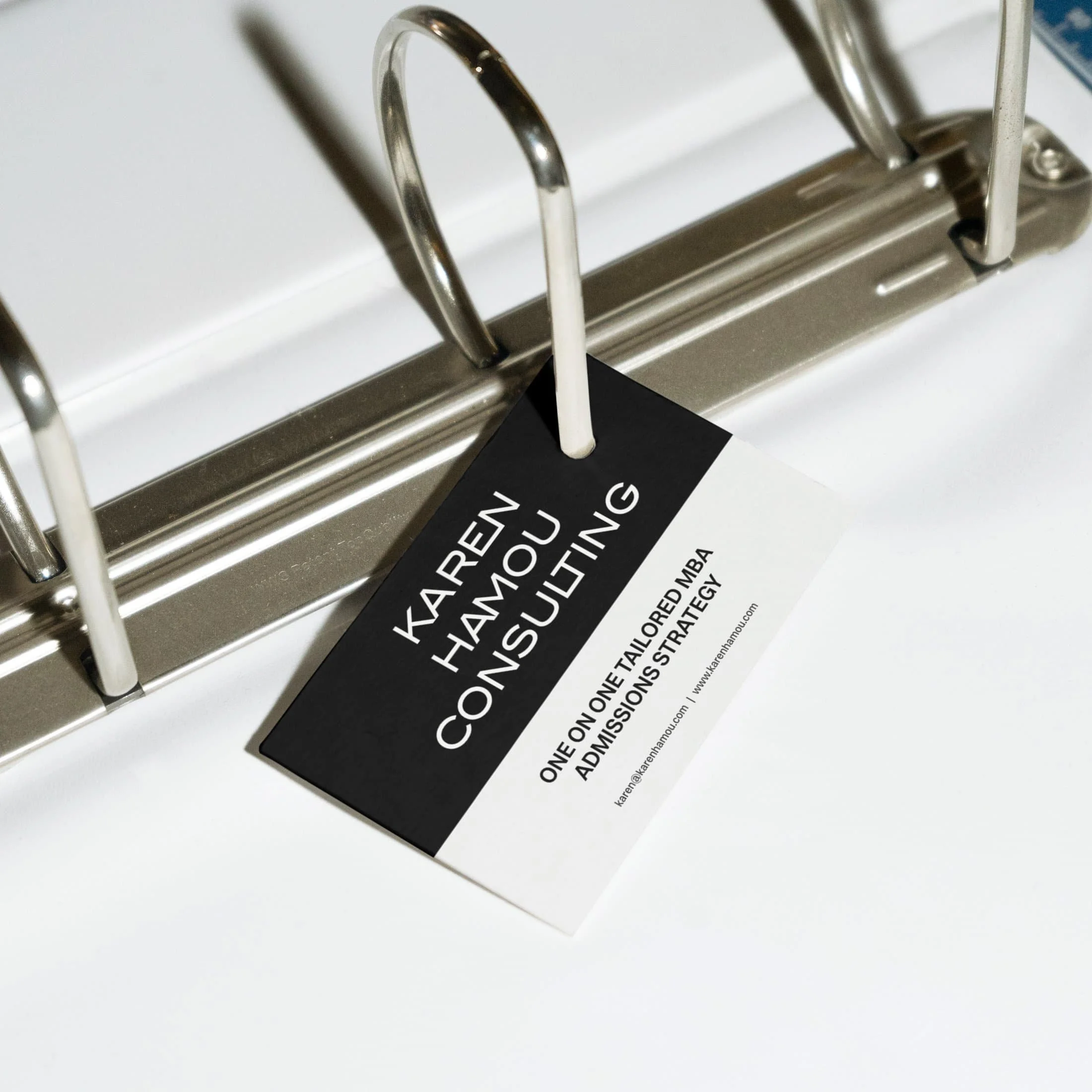Karen Hamou MBA admissions consultant business card design