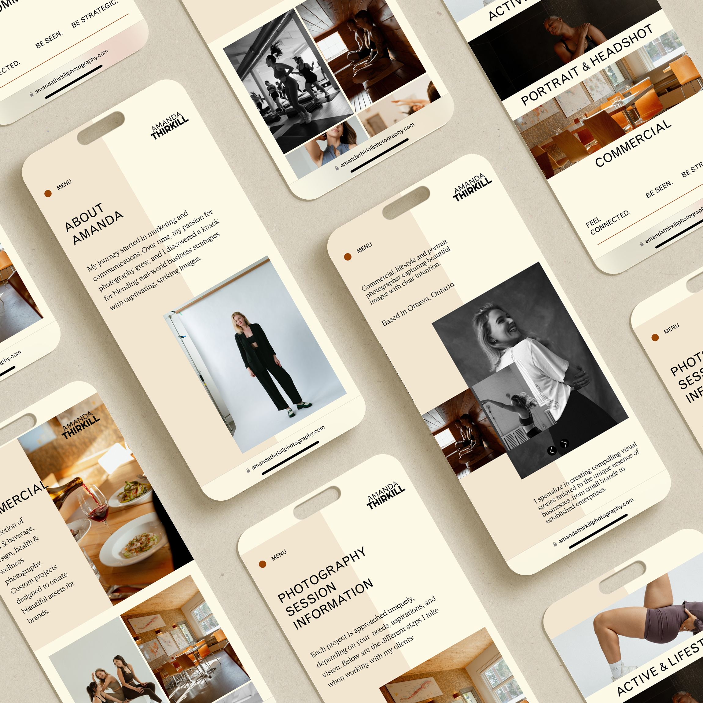 Ottawa squarespace mobile website design for Ottawa Photographer Amanda Thirkll by Ash Izsak Studio