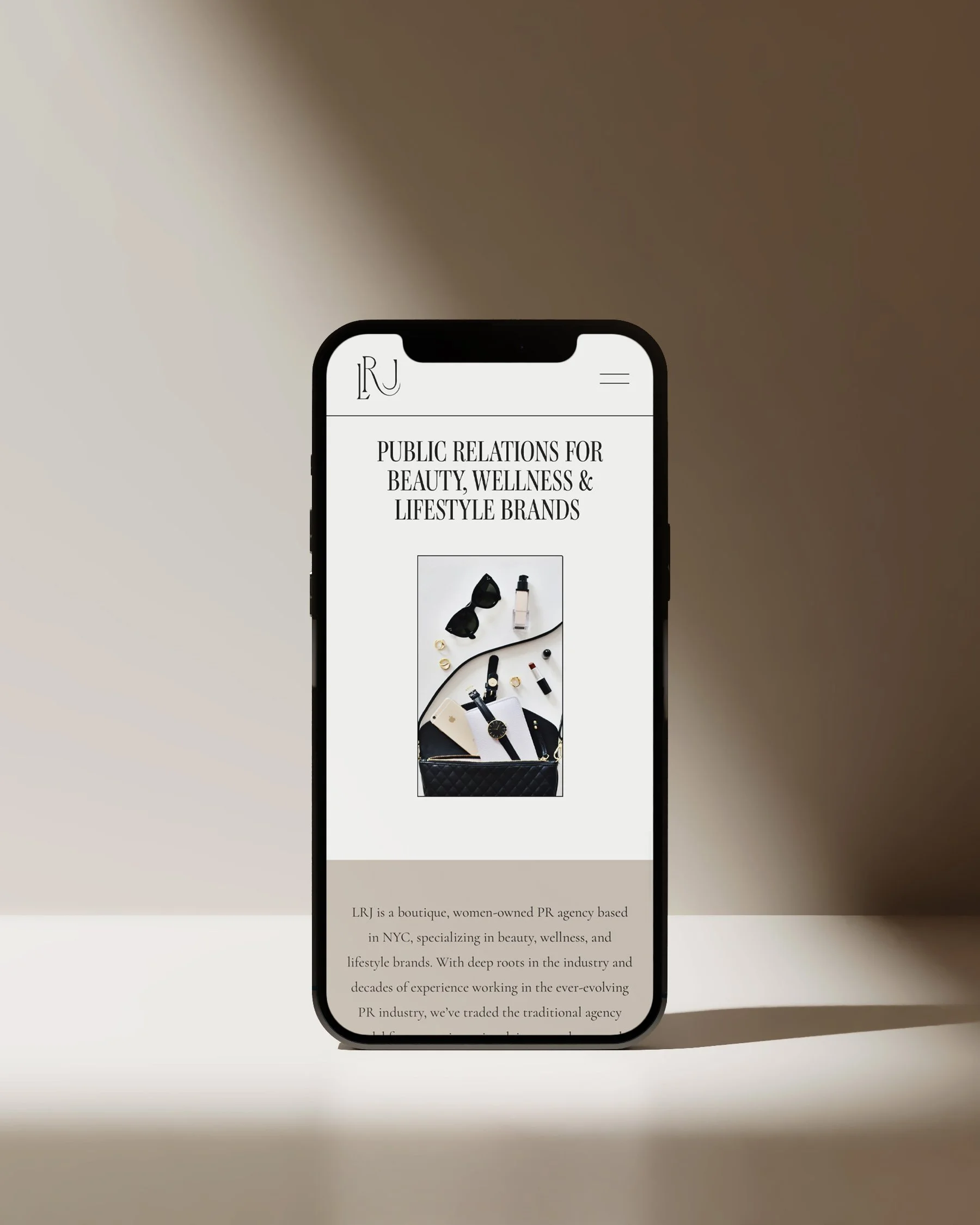 LRJ PR & Communications beauty and wellness PR agency Squarespace website design