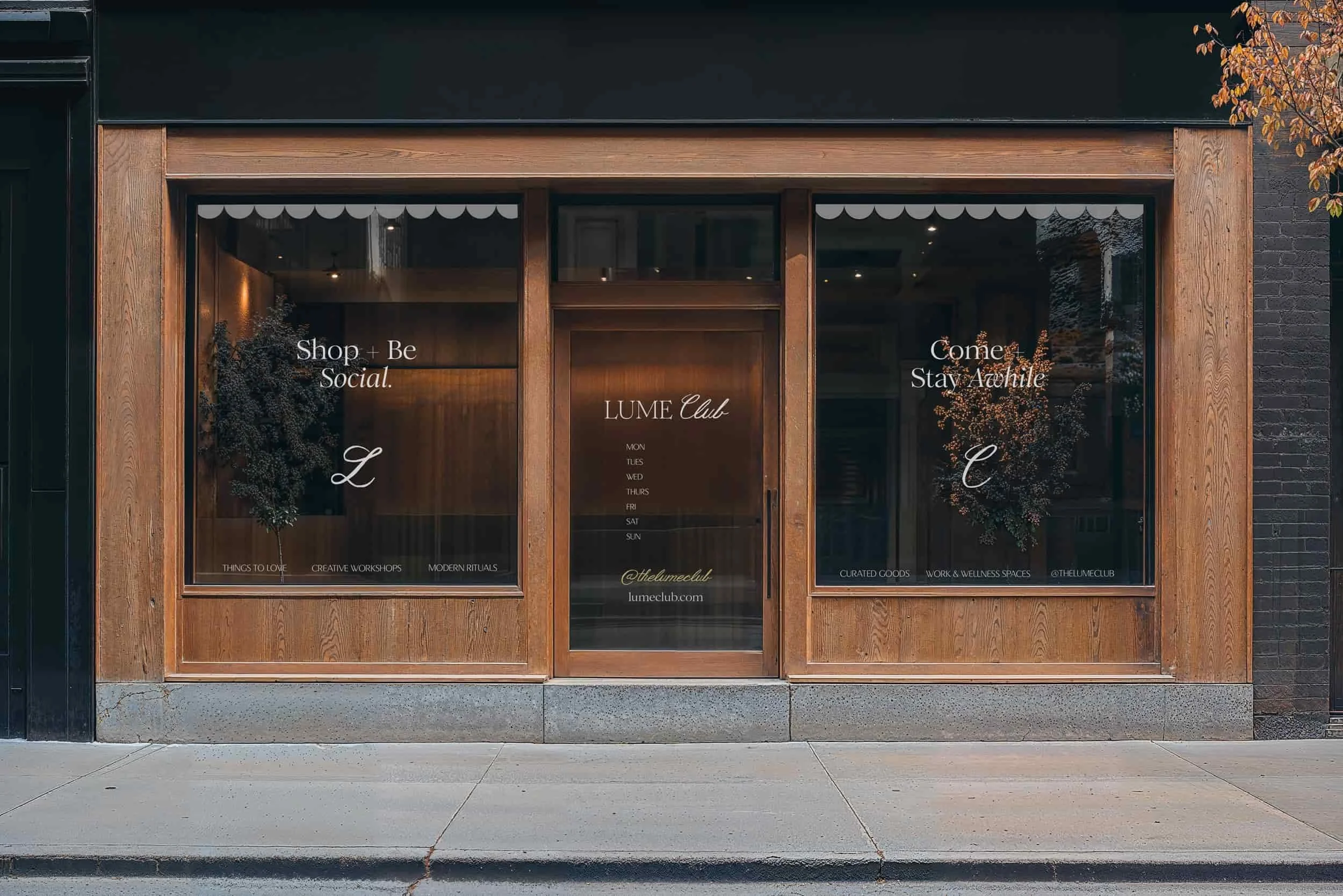 Retail Window Signage Design for Lume Club in Manotick