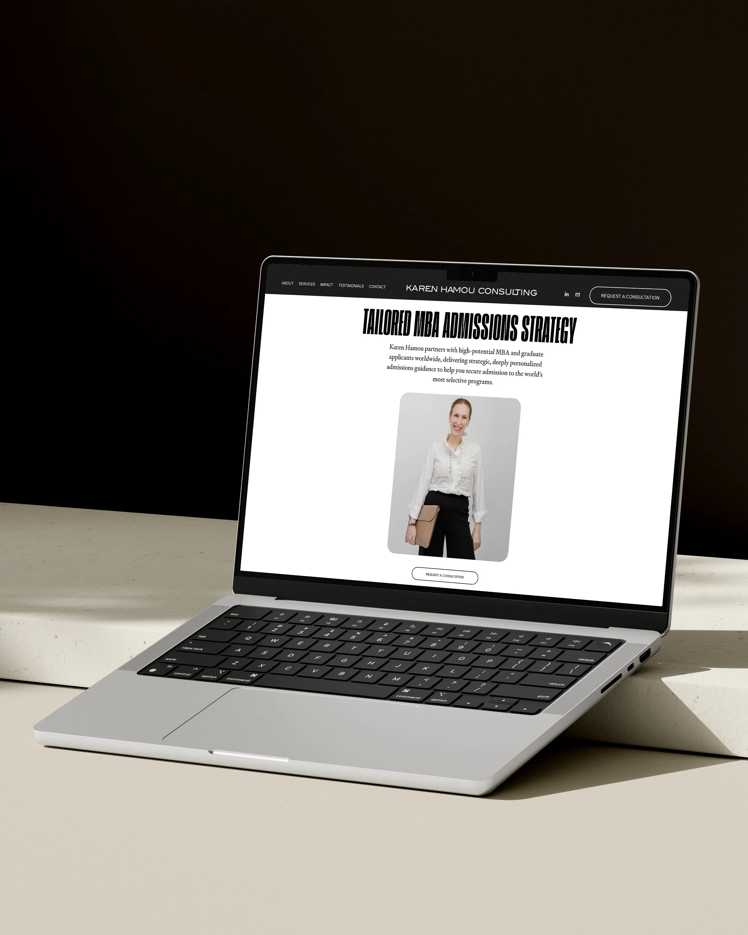 Karen Hamou MBA admissions consultant Squarespace website design