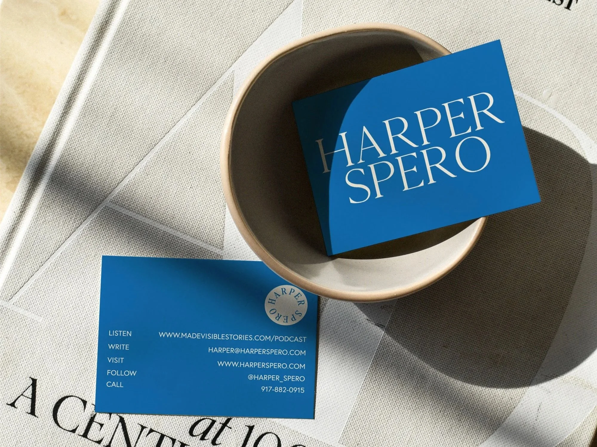 Harper Spero brand identity and business card design for the NYC business coach and entrepreneur