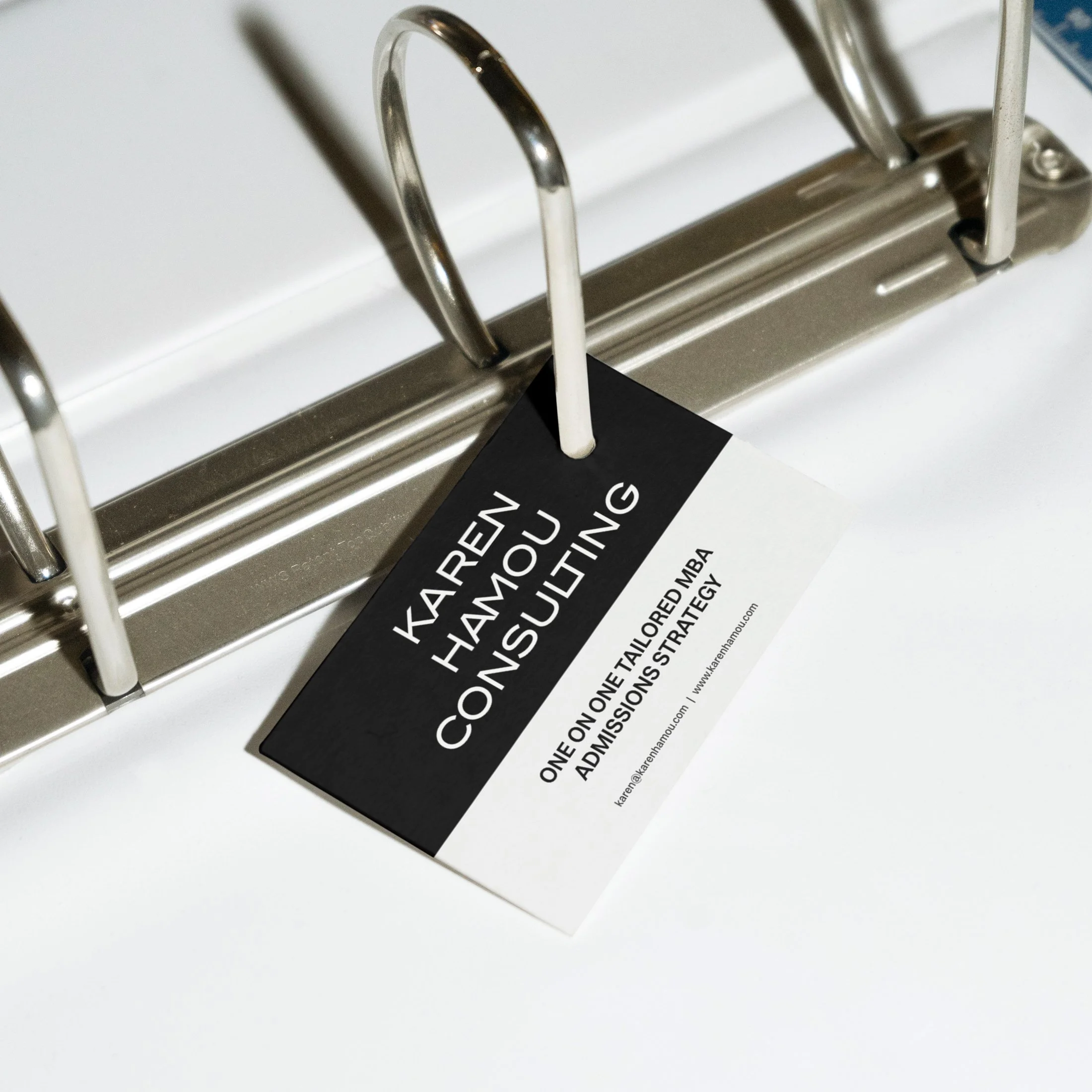 Karen Hamou MBA admissions consultant business card design