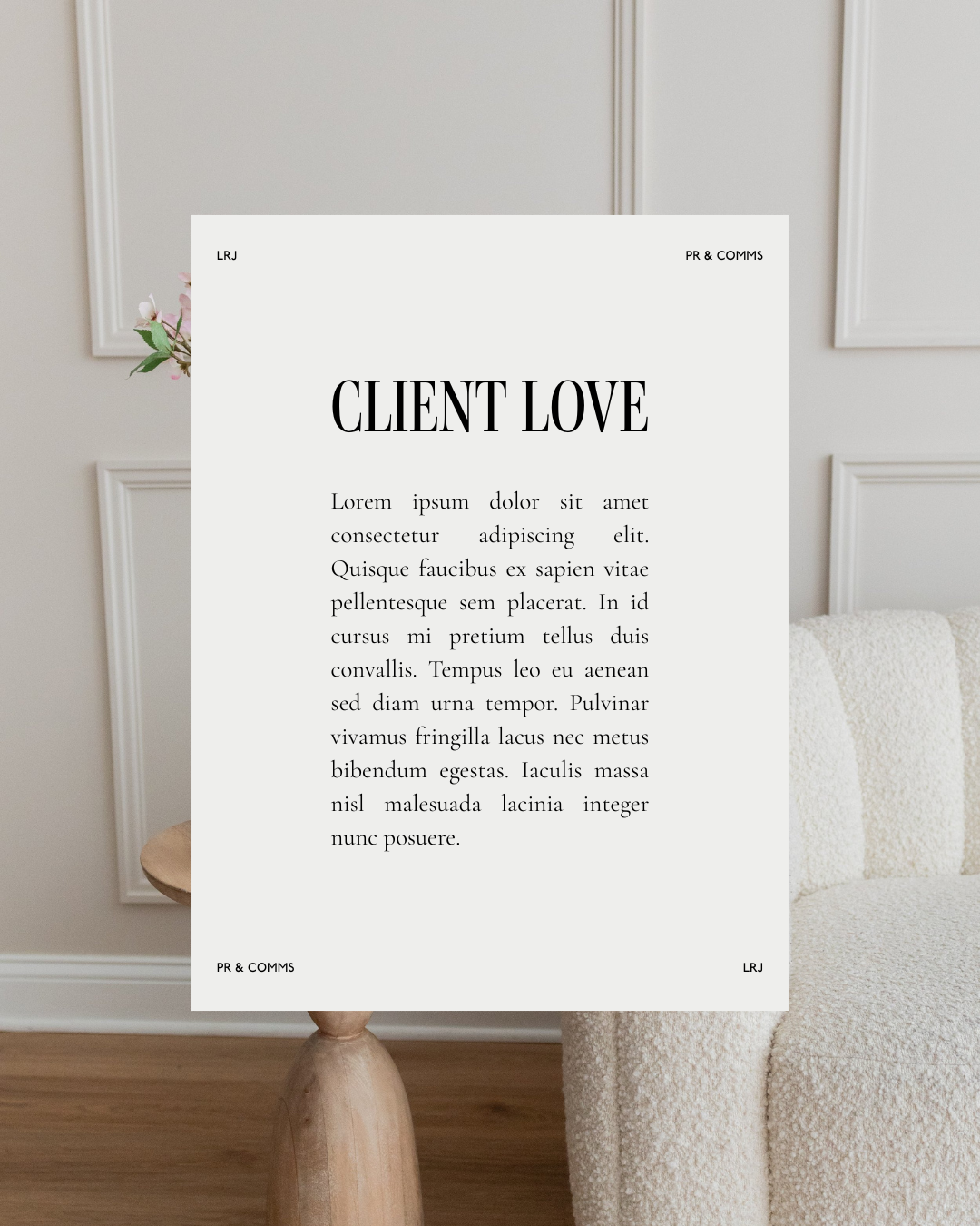 LRJ PR & Communications branded Instagram social media templates