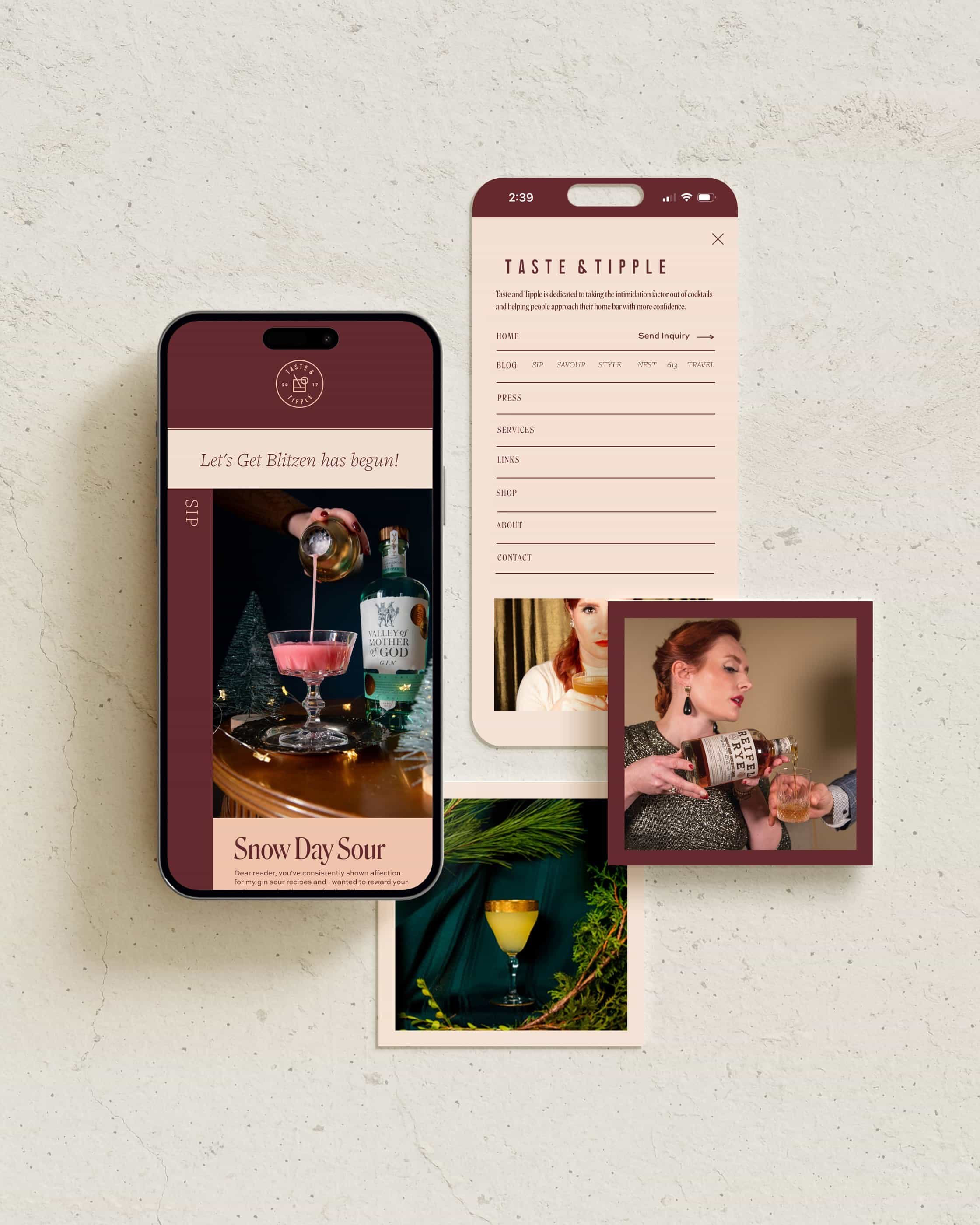 Taste and Tipple by Yvonne Langen of Ottawa mobile website design on Showit and Ottawa Shopify by Ash Izsak Studio