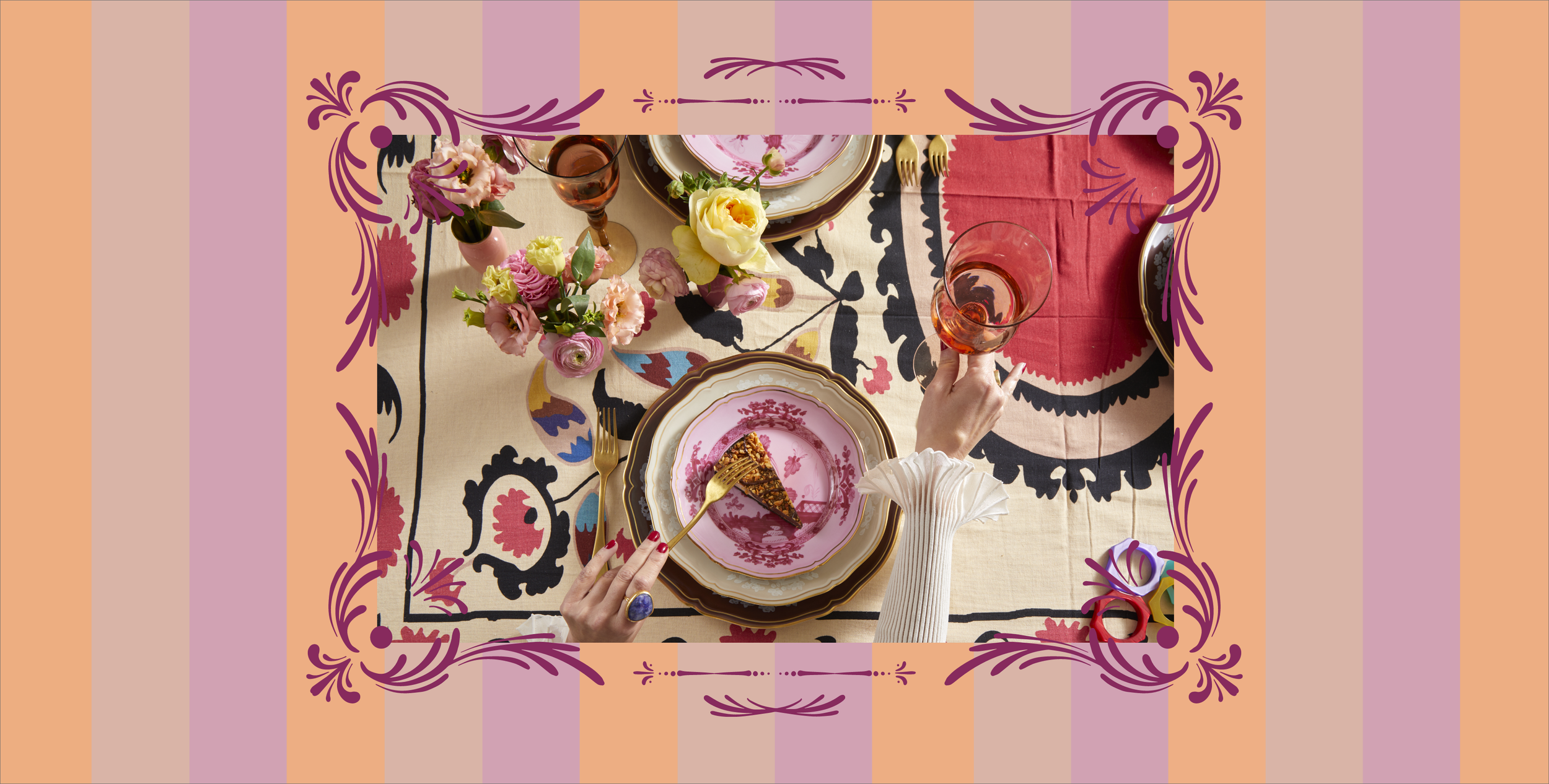 Shopify website design for Hosted by Kelly Gaudreau a tabletop decor and home goods store based on long island, NY