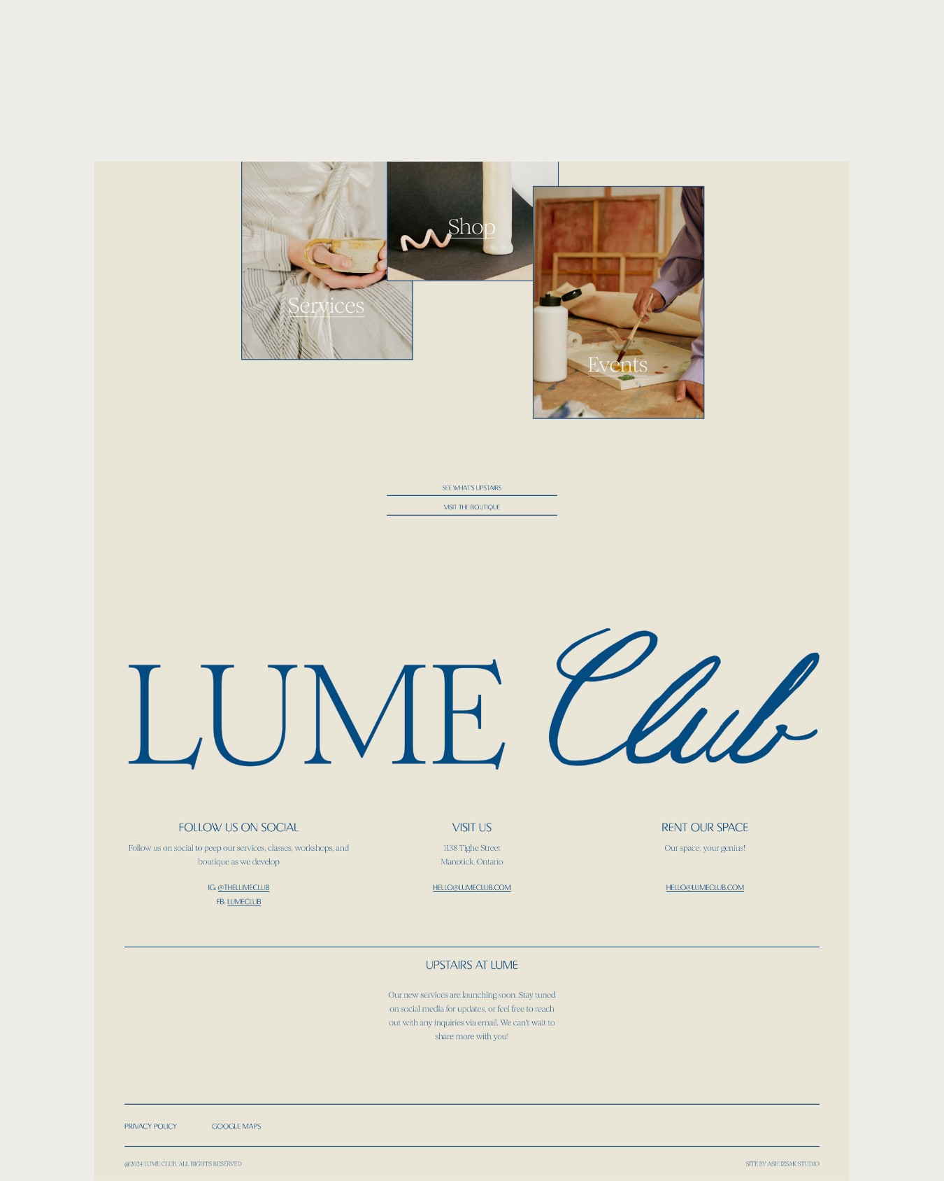 home store landing page design on squarespace
