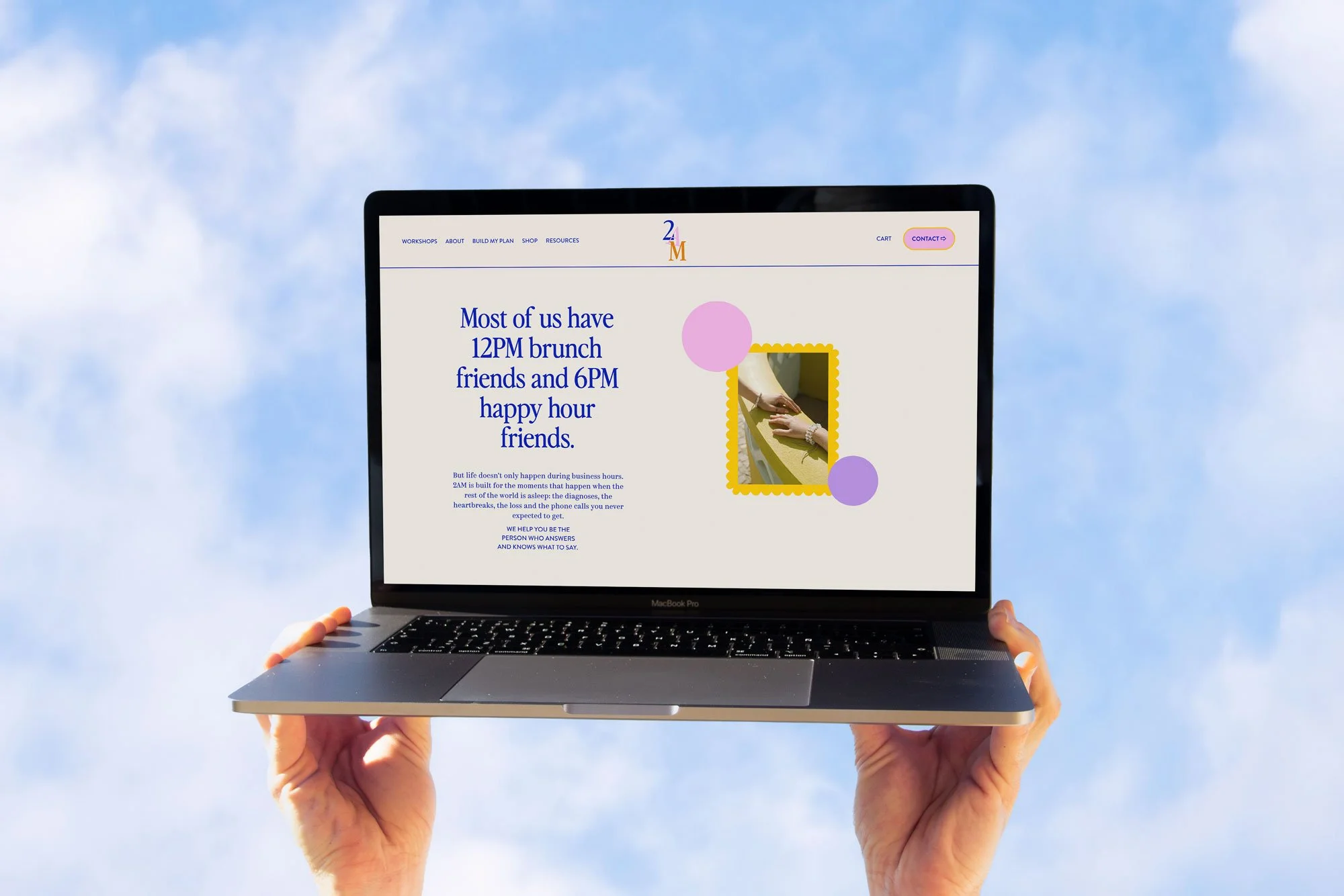 Custom Squarespace website for 2AM, a community support platform offering personalized support plans and workshops