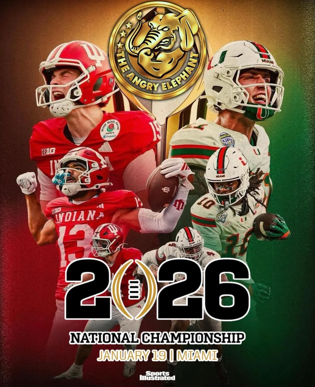 🏈🔥 NATIONAL CHAMPIONSHIP DAY AT THE ANGRY ELEPHANT 🔥🏈

It&rsquo;s TODAY and the biggest game of the year is going OFF &mdash;
🏟️ Indiana vs Miami
🏆 One game. One champion. All chaos.

Big screens, full sound, ice-cold drinks, and food coming in