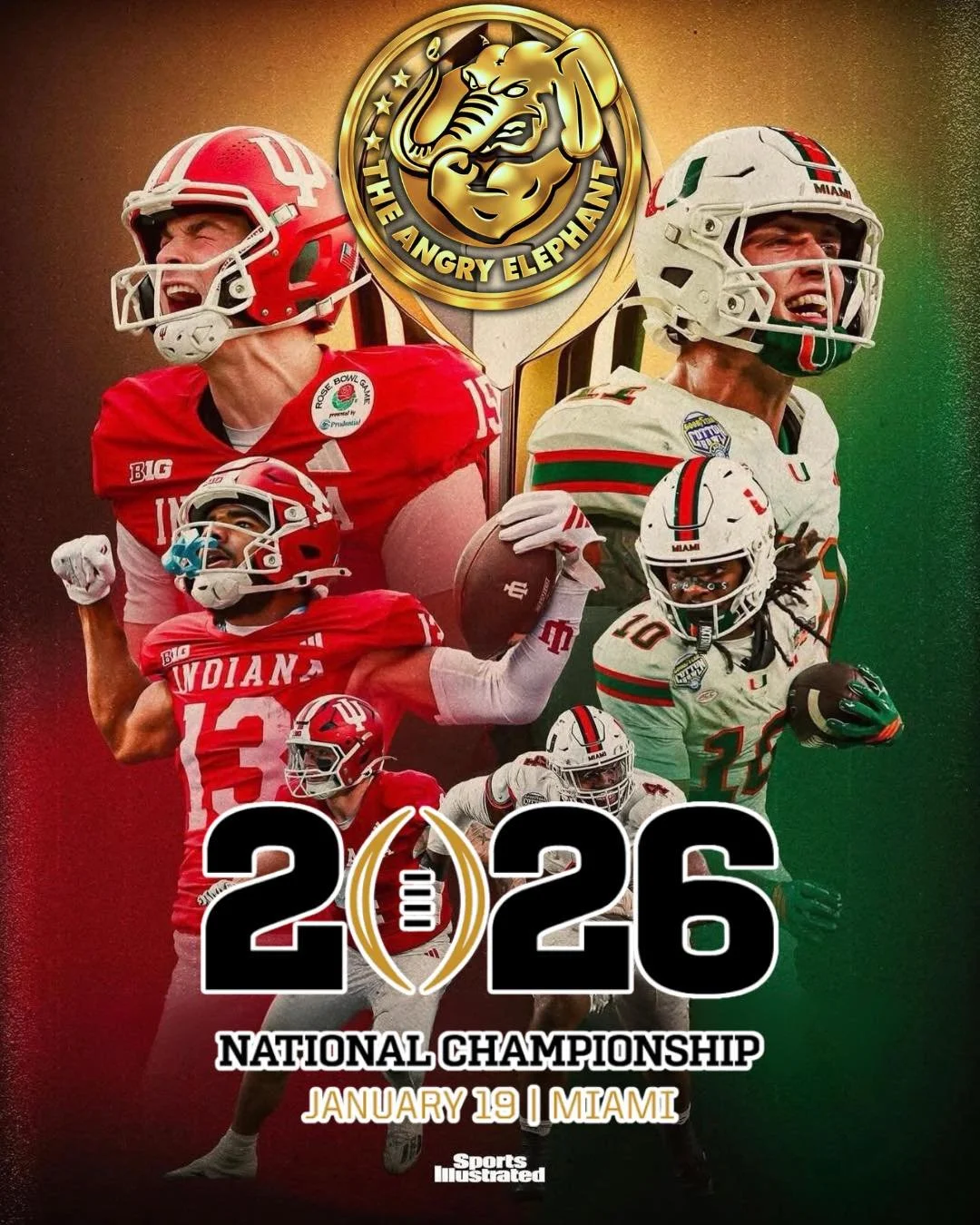 🏈🔥 NATIONAL CHAMPIONSHIP DAY AT THE ANGRY ELEPHANT 🔥🏈

It&rsquo;s TODAY and the biggest game of the year is going OFF &mdash;
🏟️ Indiana vs Miami
🏆 One game. One champion. All chaos.

Big screens, full sound, ice-cold drinks, and food coming in