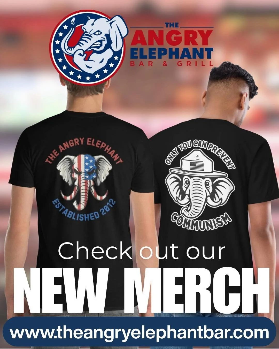 🔥🐘 NEW MERCH IS HERE 🐘🔥

Fresh designs. Bold statements. Same Angry Elephant attitude.
Check out our newest tees and rep The Angry Elephant Bar &amp; Grill in style.

Grab yours now 👉 www.theangryelephantbar.com

#TheAngryElephant #NewMerchDrop 
