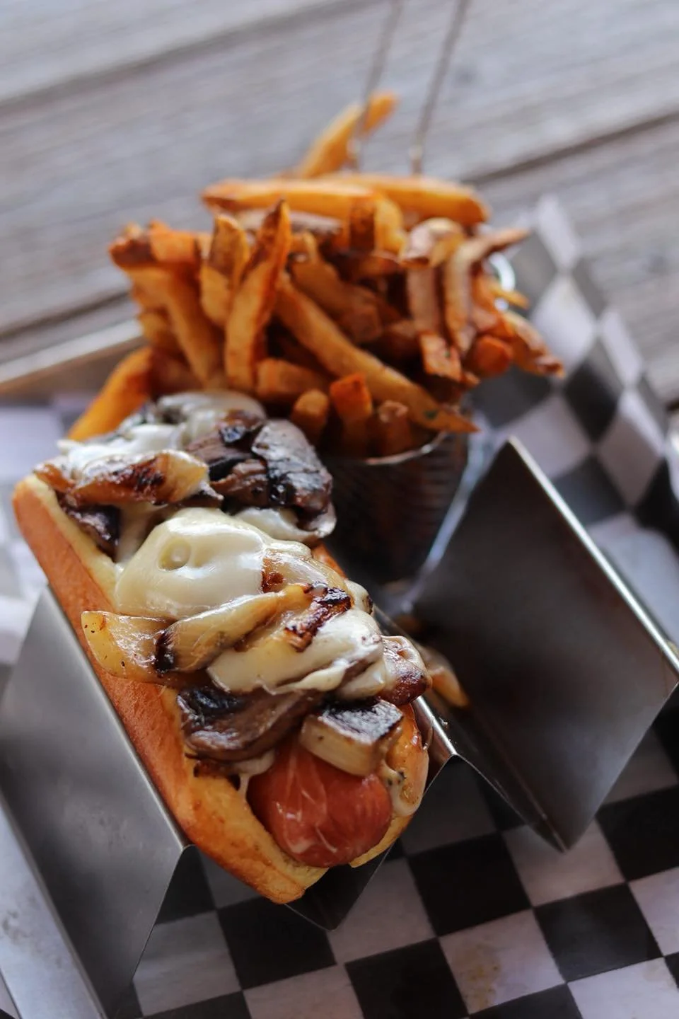 🐘❄️🌭You know what sounds good on a cold day?
A Swiss mushroom hot dog.

Hot, savory, cheesy, and exactly what you need when the weather says &ldquo;stay warm.&rdquo;
Swing by The Angry Elephant and treat yourself &mdash; comfort food done right. 🌭