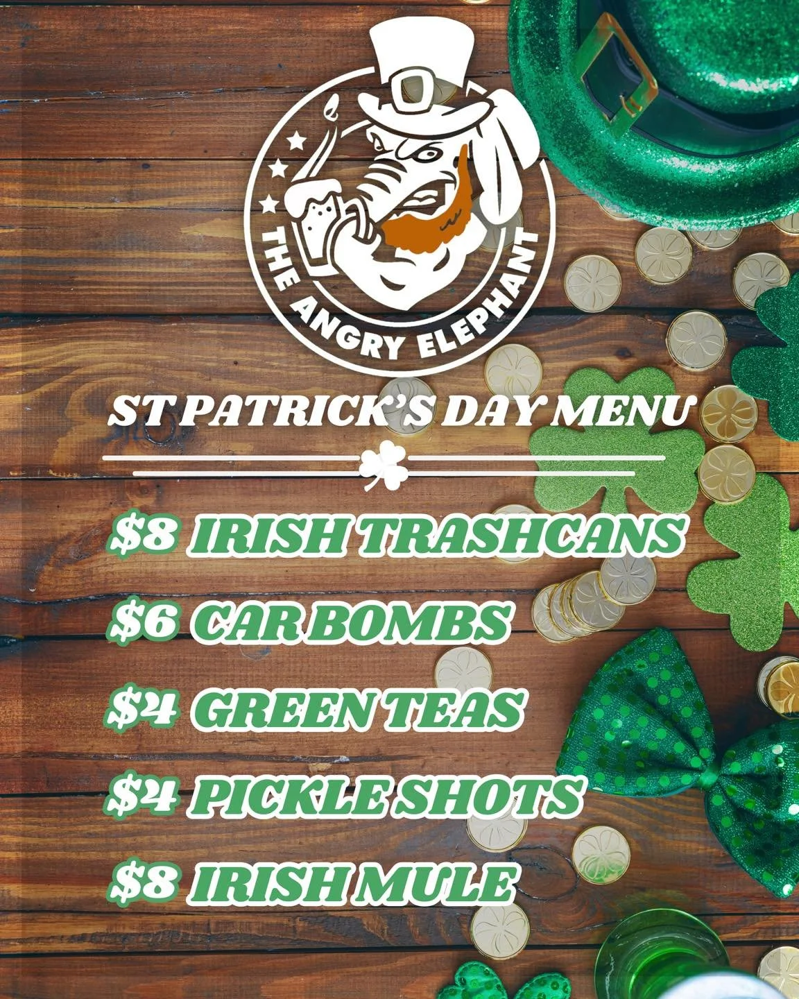 It&rsquo;s so close we can almost taste it 😏🍀
#TheAngryElephant #StPatricksDay