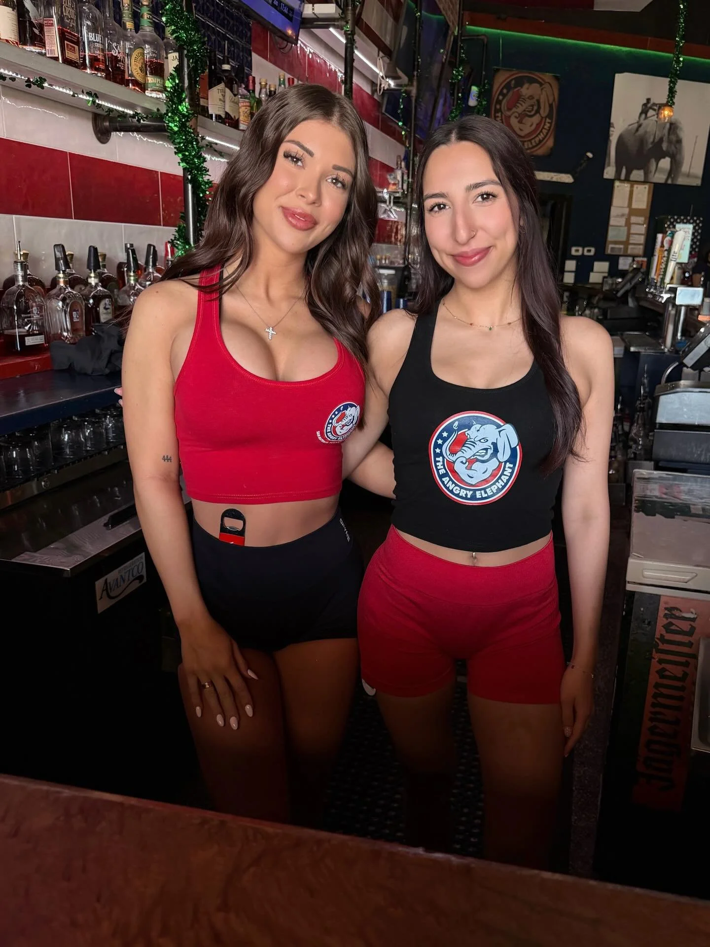 Maddie &amp; Mads Behind the bar till 7! 
We have Crawfish! 🦞🦞🦞
Come get them while you can! 
#TheAngryElephant