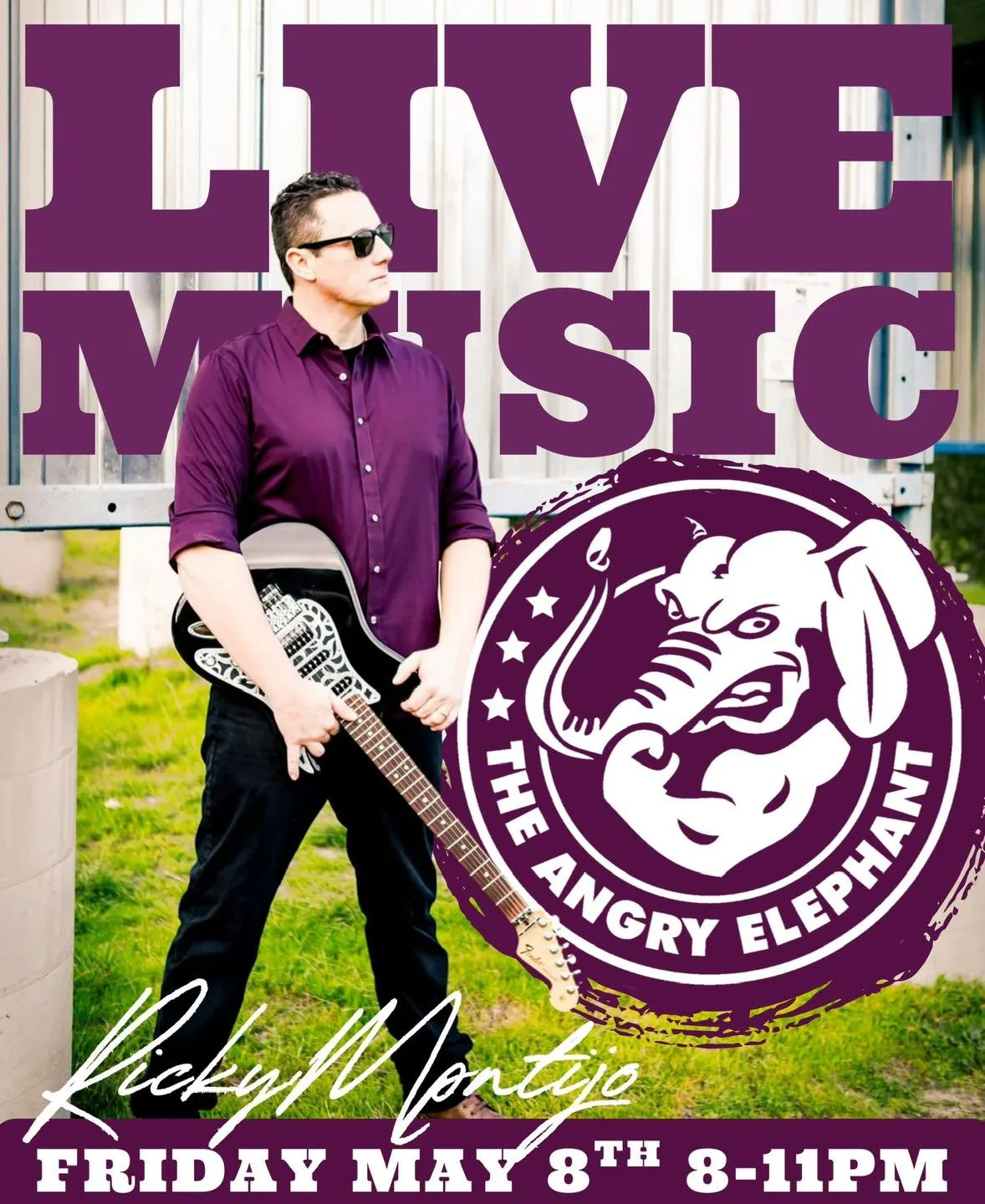 Live music loading&hellip; 🎸🔥

Kick off your Friday night at The Angry Elephant with Ricky Montijo bringing the vibes LIVE 🎶

🗓️ Friday, May 8th
⏰ 8&ndash;11PM

Cold drinks, good music, and the kind of night you don&rsquo;t wanna miss. Grab your 
