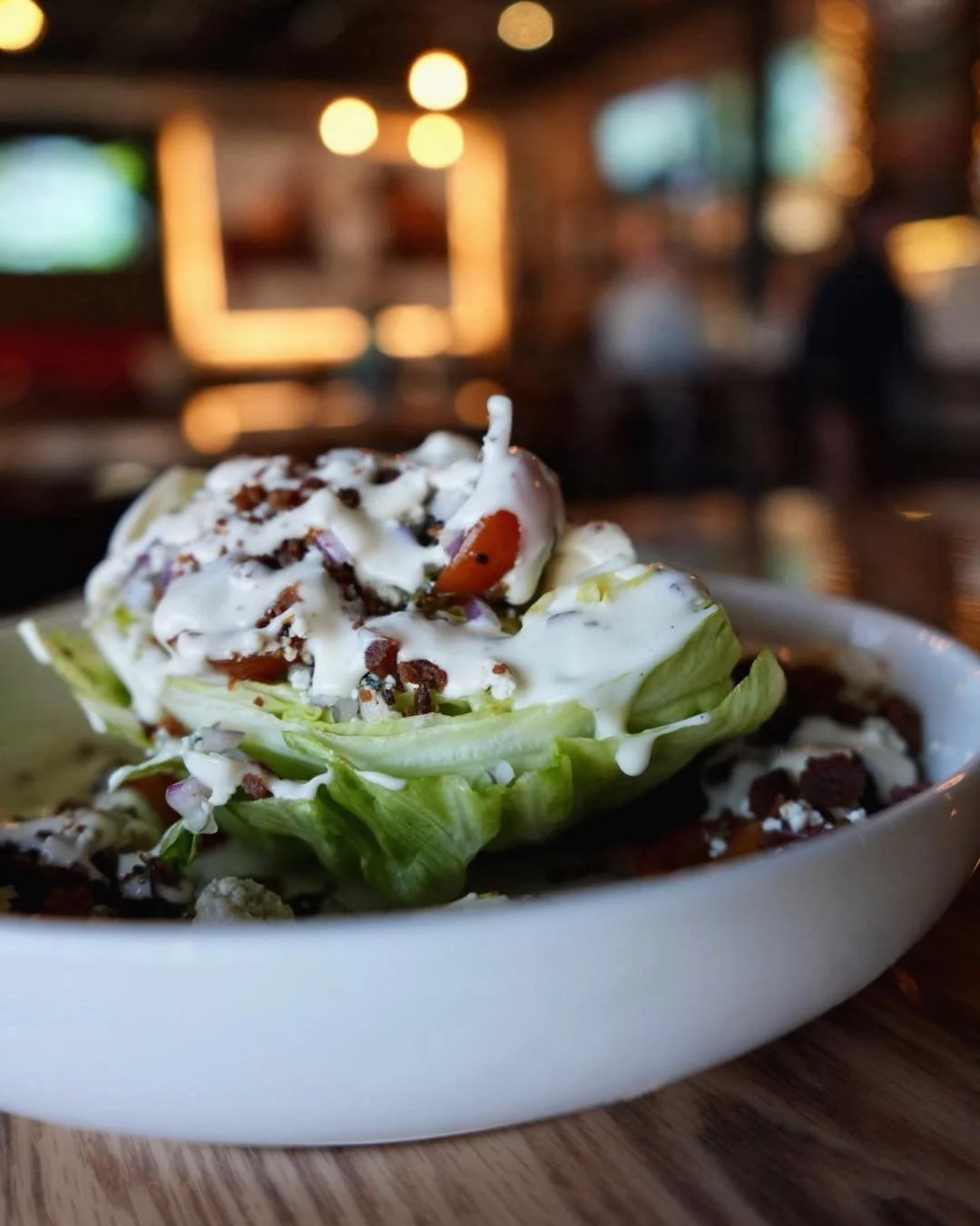 Cold. Crisp. Loaded. 🥗🔥

THE WEDGE at The Angry Elephant
 iceberg lettuce, blue cheese crumbles, applewood smoked bacon, herb-marinated cherry tomatoes, cracked pepper, and blue cheese dressing.

Simple. Fresh. Damn good. 🍻

#TheAngryElephant #Wed
