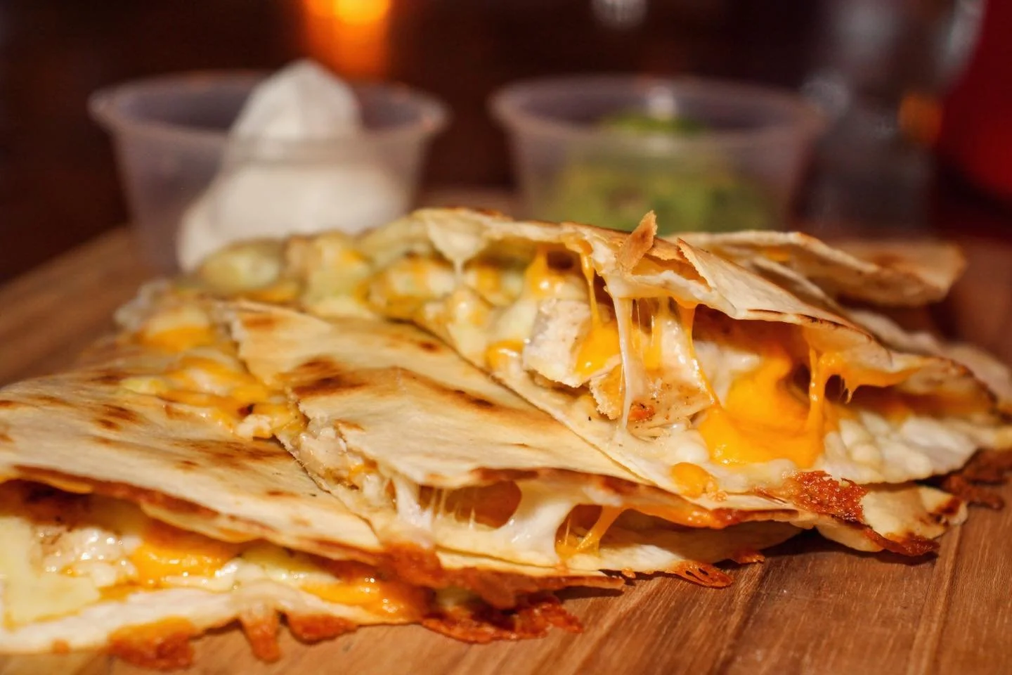 Golden, crispy, and packed with cheesy goodness. 🧀🔥

Take your quesadilla to the next level with chicken, steak, shrimp, or even mac-n-cheese mixed right in. Whether you&rsquo;re grabbing a bite with friends or fueling up for the night, this one al