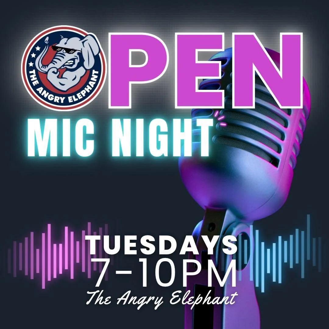 🎤Embrace your inner rockstar! Join us every Tuesday for Open Mic Night at The Angry Elephant from 7-10pm 🐘🎶 Come sing your hearts out and share the stage with us! 🍻
#OpenMicNight #TheAngryElephant #Tuesdays