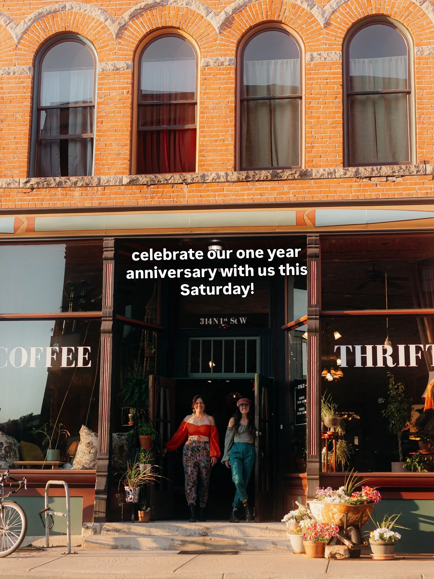Have you heard the news?! 

We are turning 🎉ONE🎉 on Saturday, August 16 and we want to celebrate with you!

Join us all day for free drip, $1 thrift *** and we have a bunch of NEW stuff we have been saving for this*** (excluding jewelry), and love 