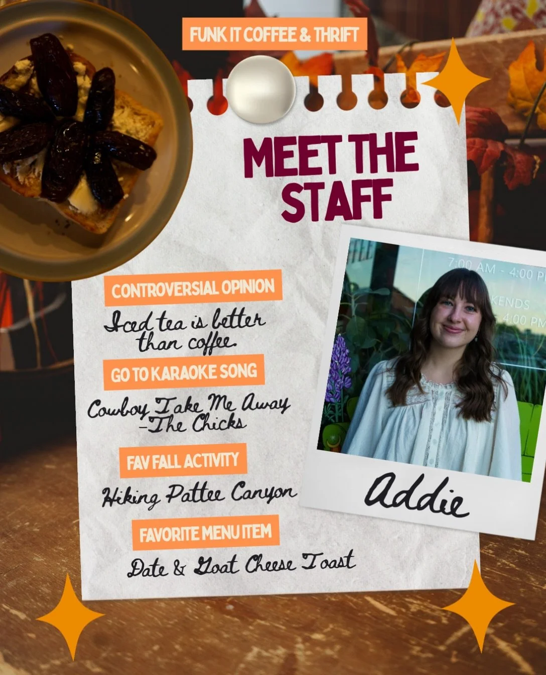 Our sweet Addie joined our crew end of August, and we couldn&rsquo;t be more thrilled to have her as part of our Funk It fam! Beautiful on the inside and out, she has a heart full of gold and inspires us all to celebrate the seasons 🍂 we don&rsquo;t