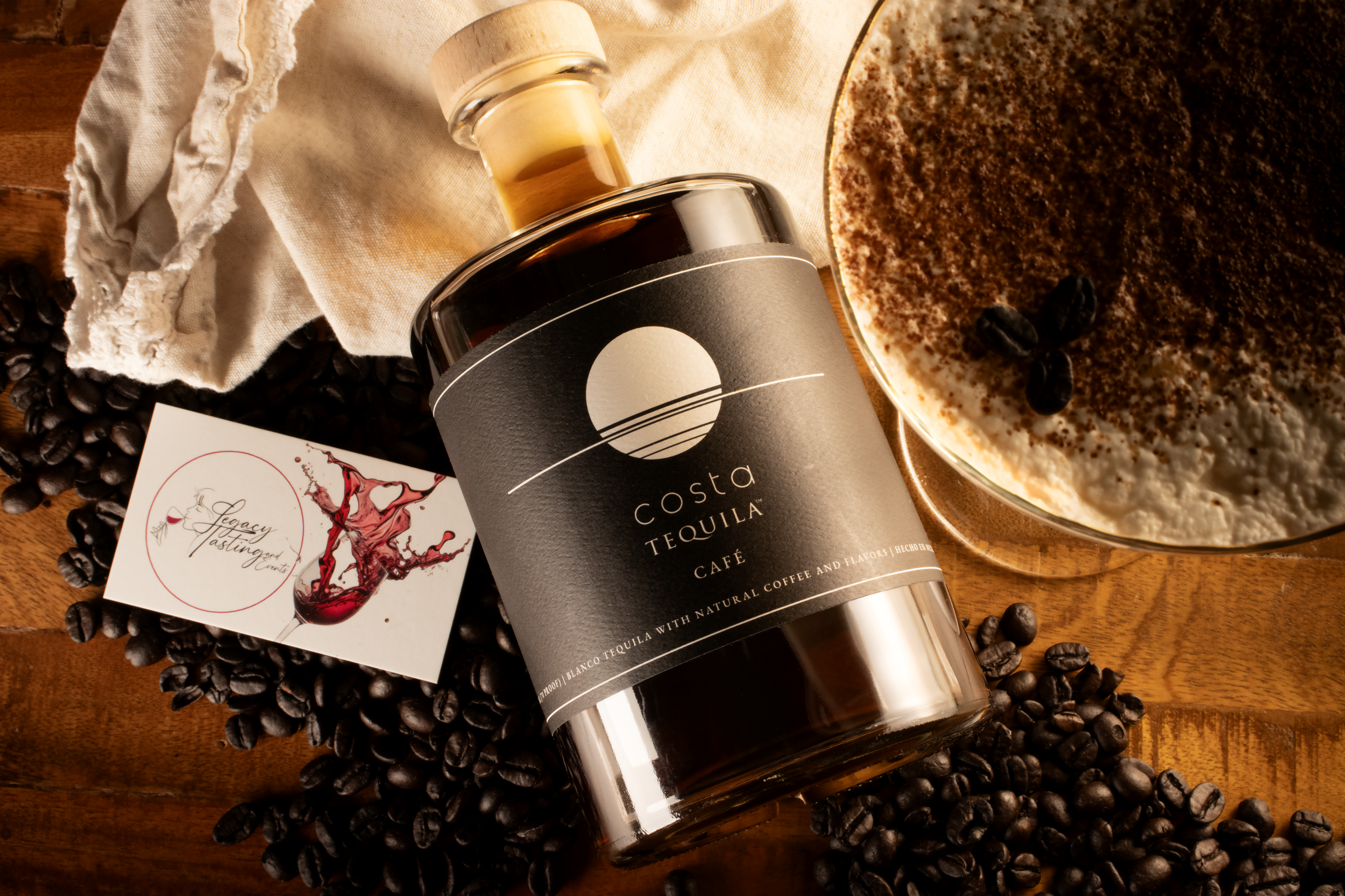 A bottle of Costa Tequila Café tasting with Legacy Tasting and Events