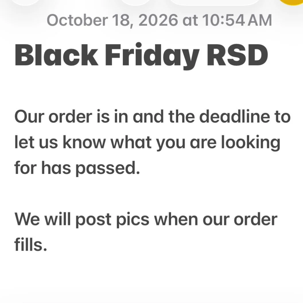 FYI: We our not stocking any of the Classic Rock titles and our participation in general will be limited due to finances and a weak RSD list. The cost of these titles is simply not worth the risk of being stuck with inventory that does not sell.