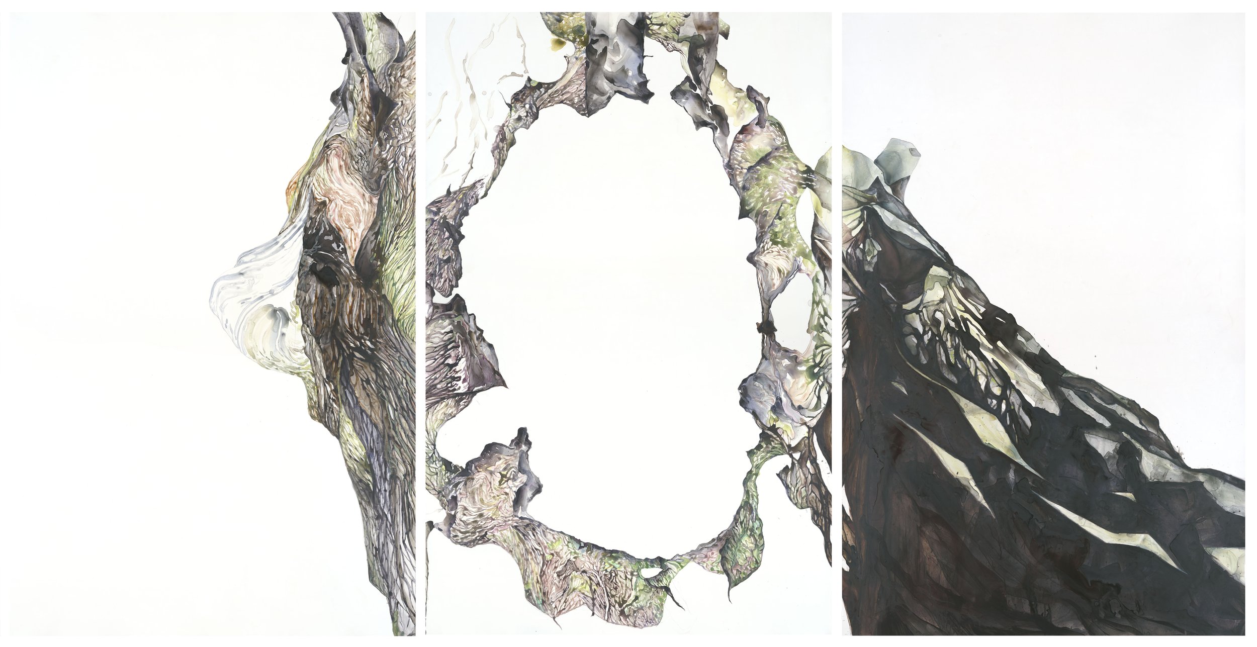 Portal, 5' H x 10' W, Acrylic on Yupo, 2023