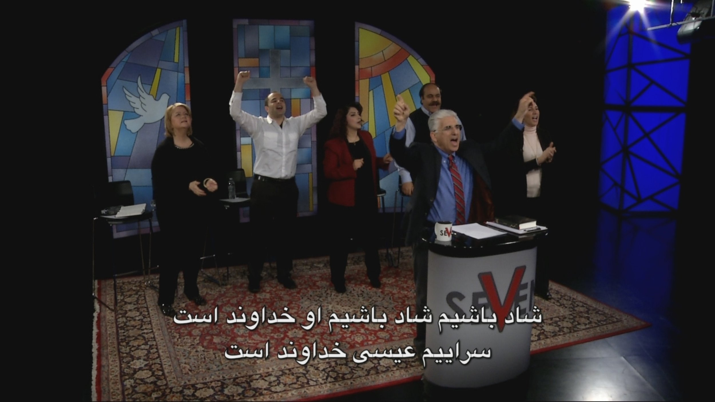 Broadcasting a worship service from the Iran Alive Ministries studio
