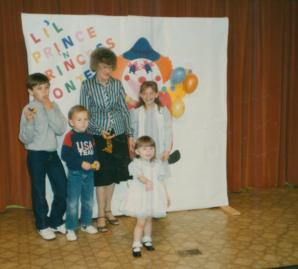 Granny visit school. Brandy is in the front.