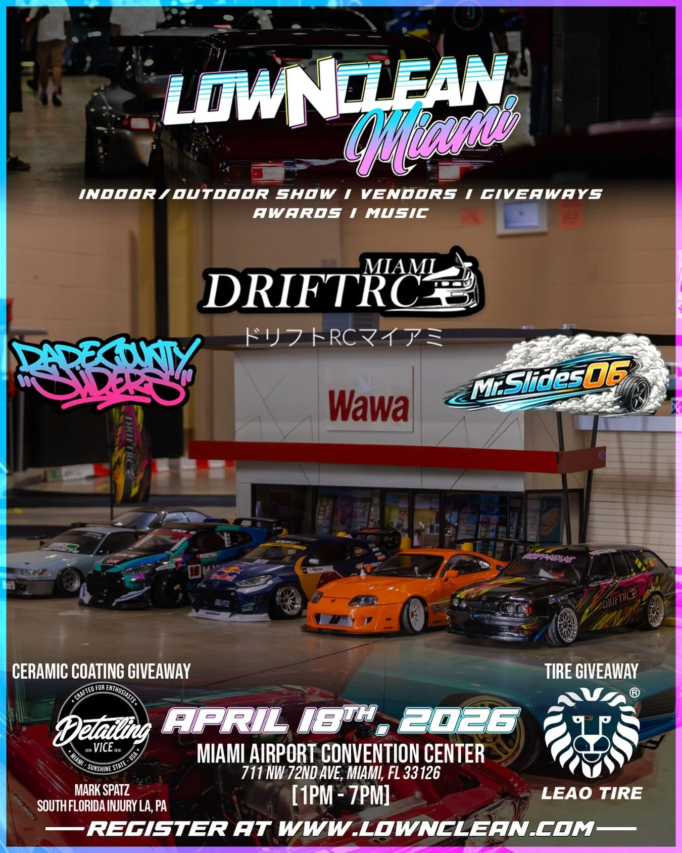 🔥 APRIL 18TH - MIAMI
LowNClean x DriftRCMiami
if you&rsquo;ve ever wanted to drive an rc drift car this is your moment

Catch the @DriftRCMiami squad along with @dadecountysliders and @mr.slides06 in the building bringing real drift energy

Tap in w