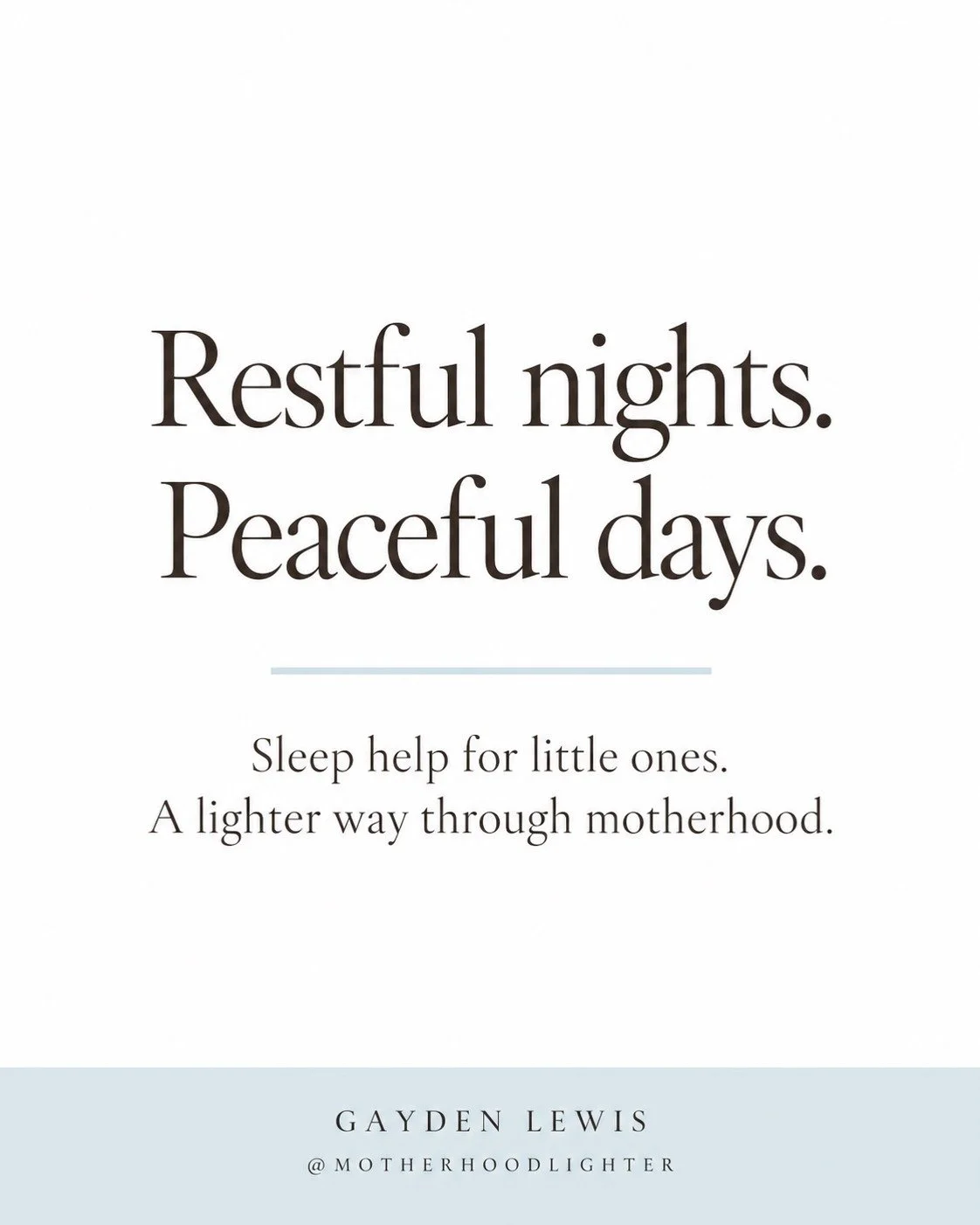 Hi, I&rsquo;m Gayden. Welcome to Motherhood, Lighter. 🤍

I&rsquo;m a mom of three, a pediatric sleep coach, and someone who believes motherhood has become far more complicated and exhausting than it needs to be.

We have more parenting information a