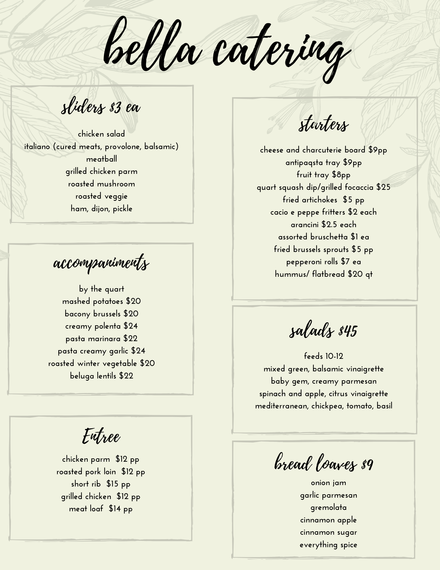 Tangerine Handdrawn Leaves Thanksgiving Dinner Menu.png
