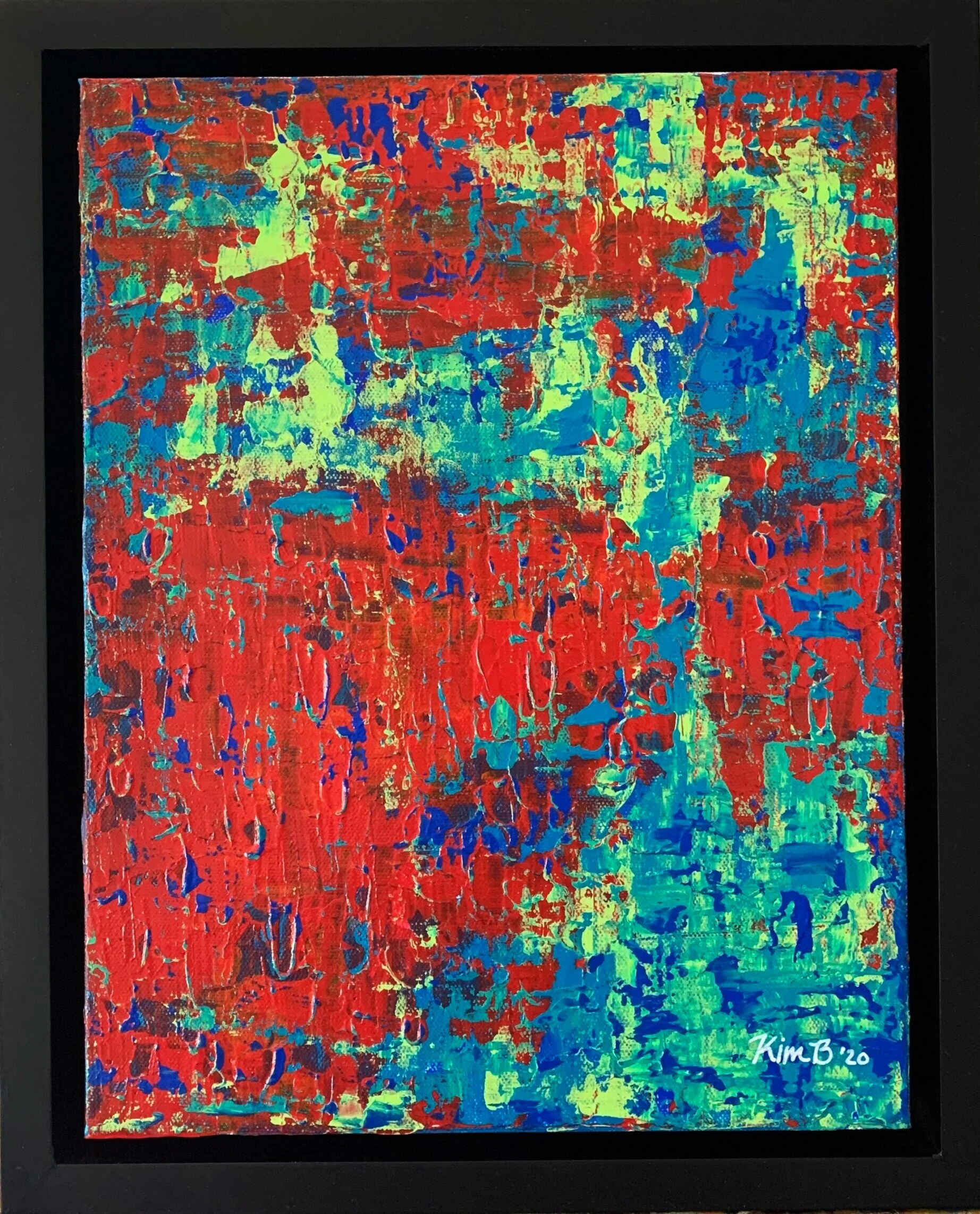 Abstract #18 - 11x14 acrylic on canvas framed